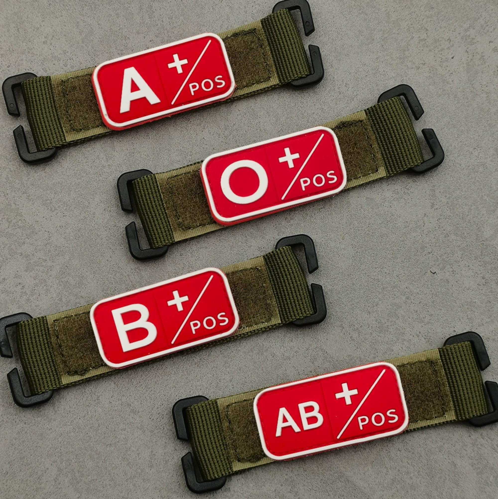 Blood Type PVC A Positive Patches, A+ Pos, Hook and Loop Fastener Backing, 1.97 x 0.98 Inch, Red and White, Set of 4 - Image 4