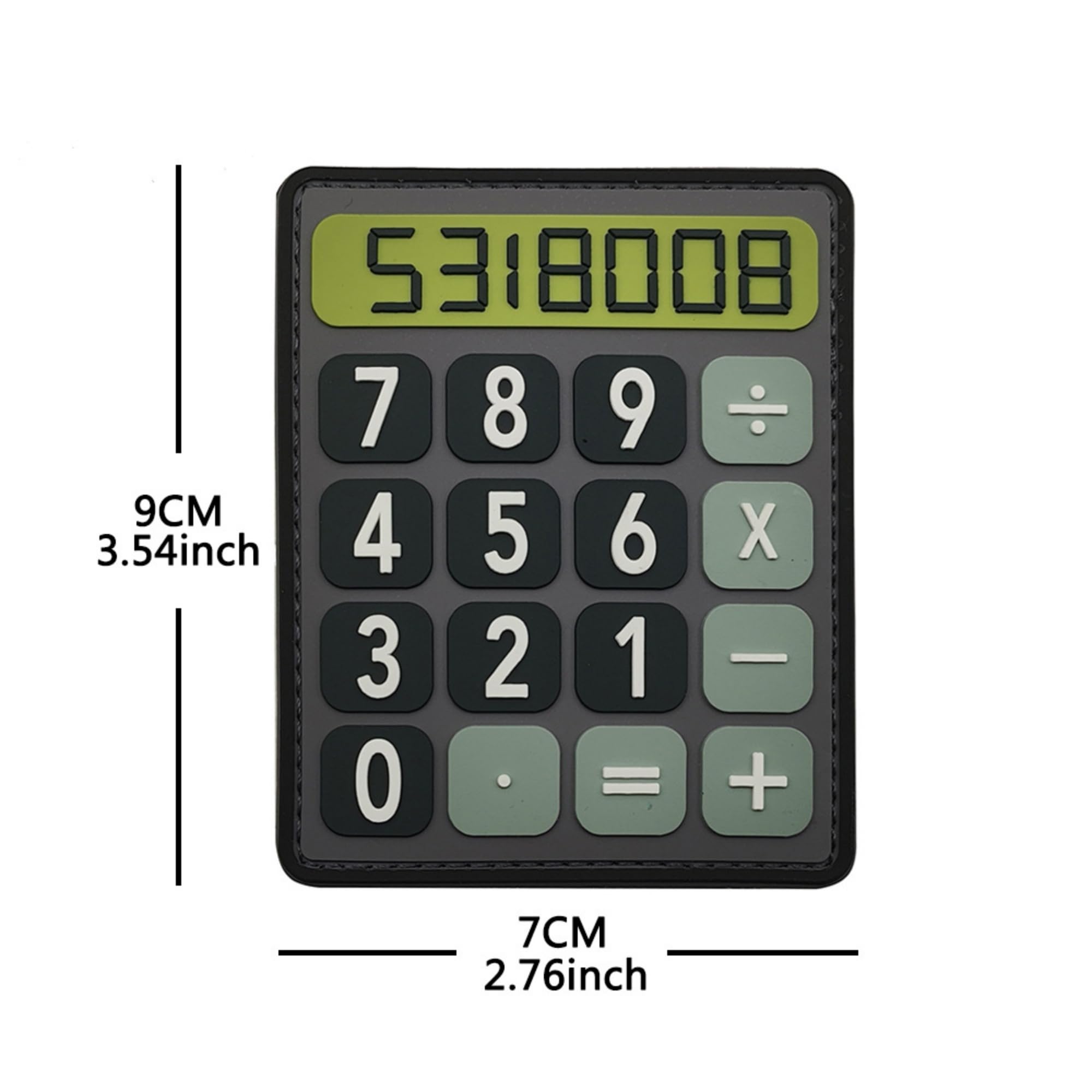 Boobies Calculator PVC Morale Patch, Digital Display Design, Black and Green, Hook and Loop Backing, 3.54 x 2.76 Inch - Image 3