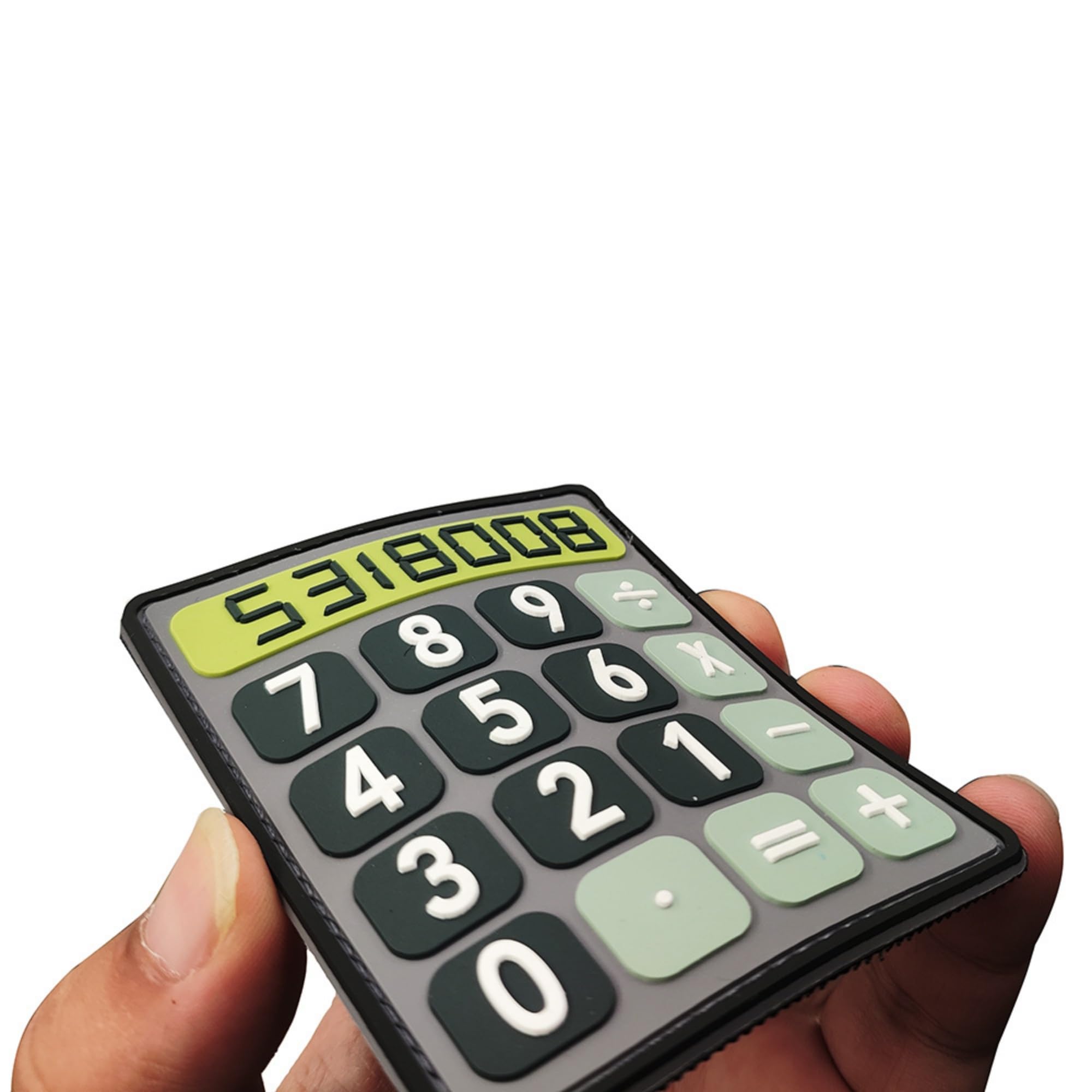 Boobies Calculator PVC Morale Patch, Digital Display Design, Black and Green, Hook and Loop Backing, 3.54 x 2.76 Inch - Image 4