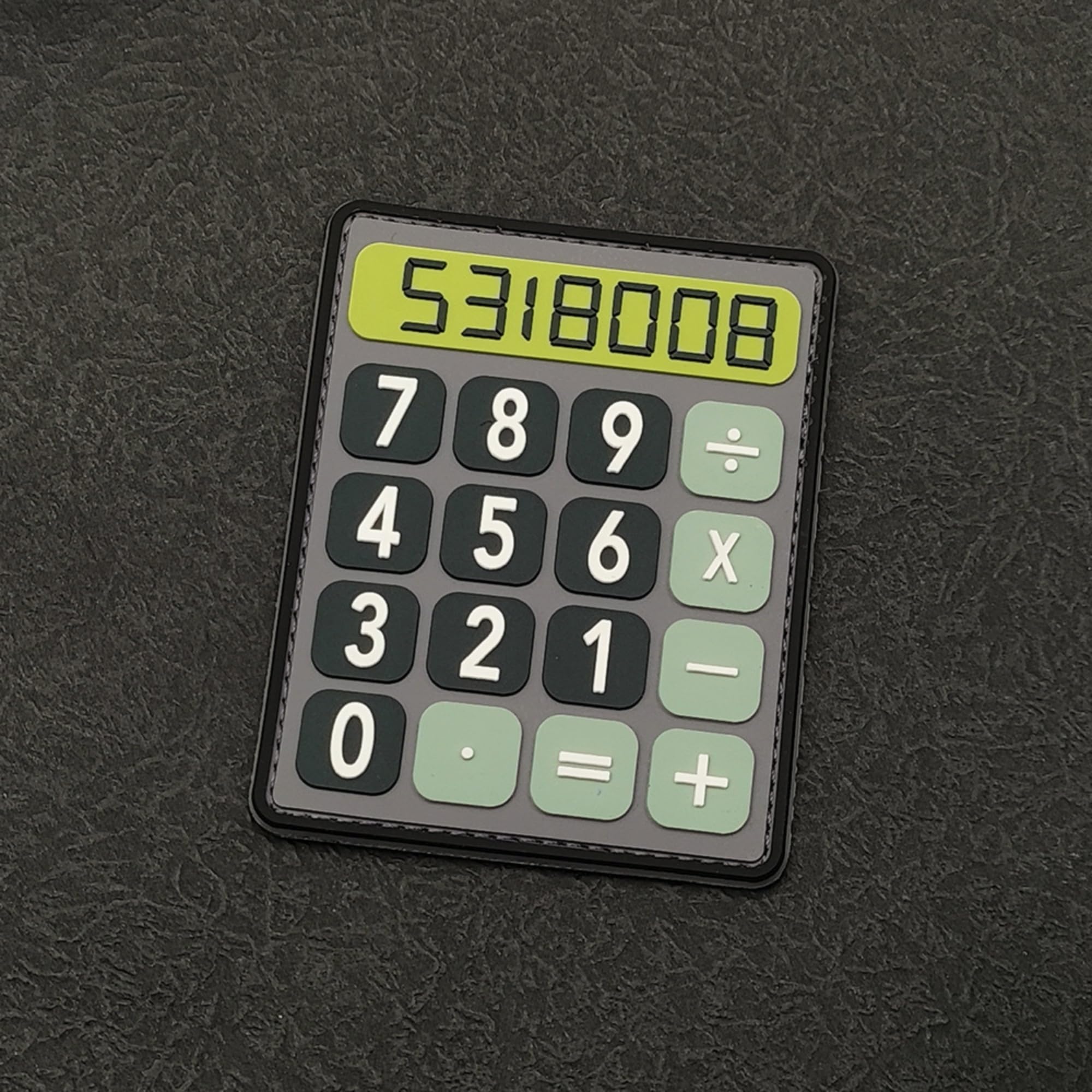 Boobies Calculator PVC Morale Patch, Digital Display Design, Black and Green, Hook and Loop Backing, 3.54 x 2.76 Inch - Image 5