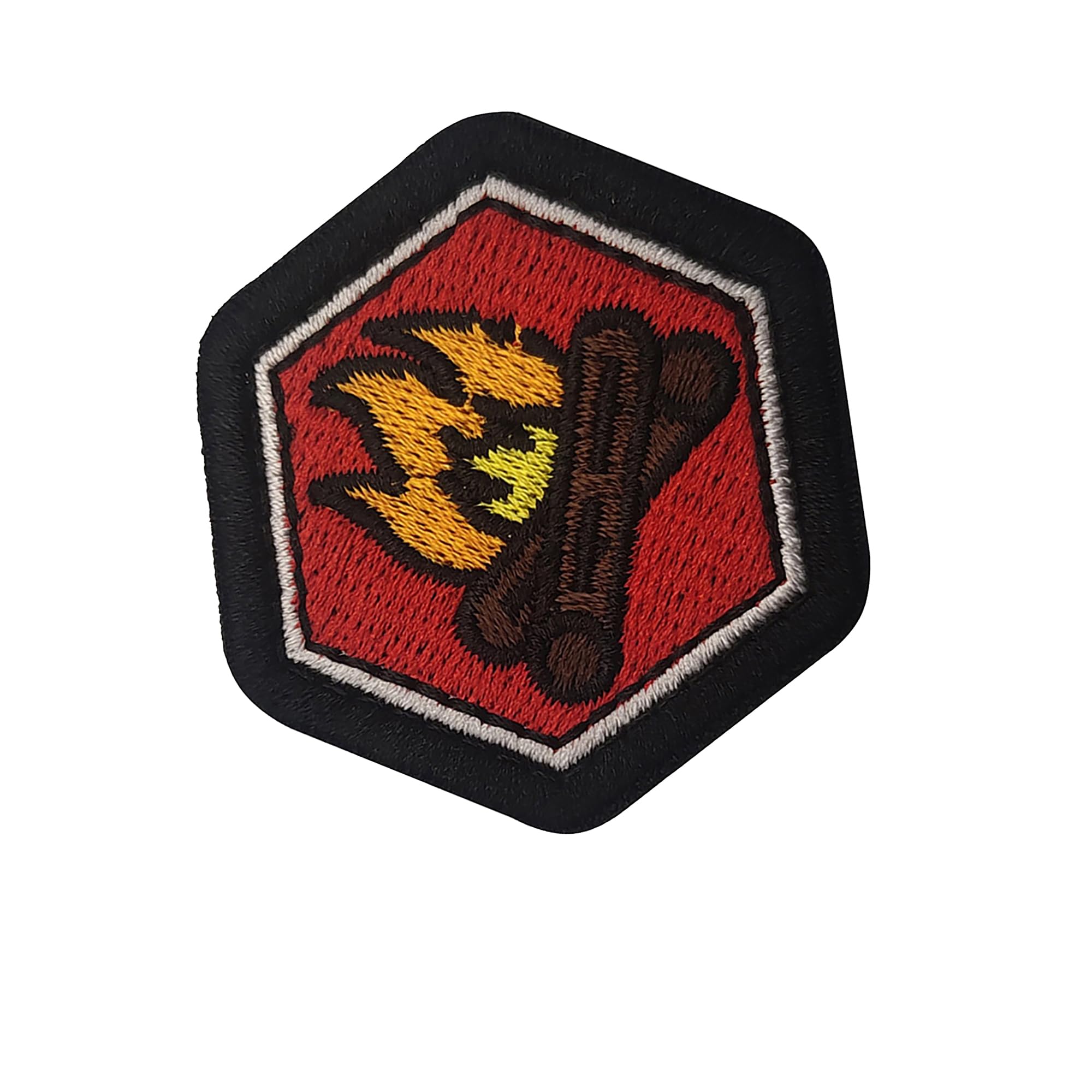 Campfire Embroidered Patches Appliques, Camping Torch Embroidery Patch, Hexagonal Patch Decorative Applique with Hook and Loop Fastener Backing Badges for Clothes, Backpacks, Helmet, Tactical Gears - Image 6