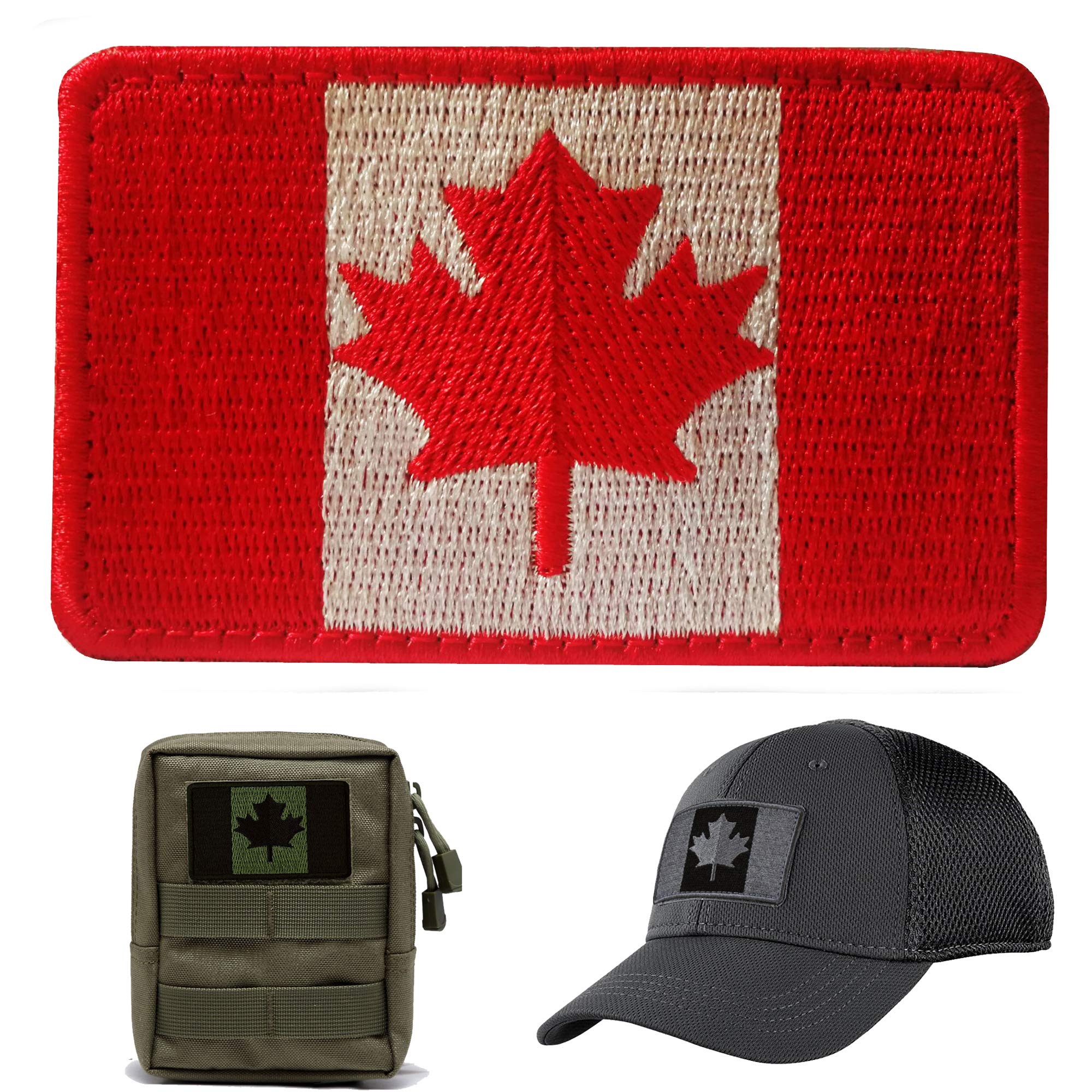 Canada Flag Full Embroidered Patch Canadian Maple Leaf National Emblem Tactical Patch Hook & Loop Backing 3.15 x 1.97 Inch - Image 5