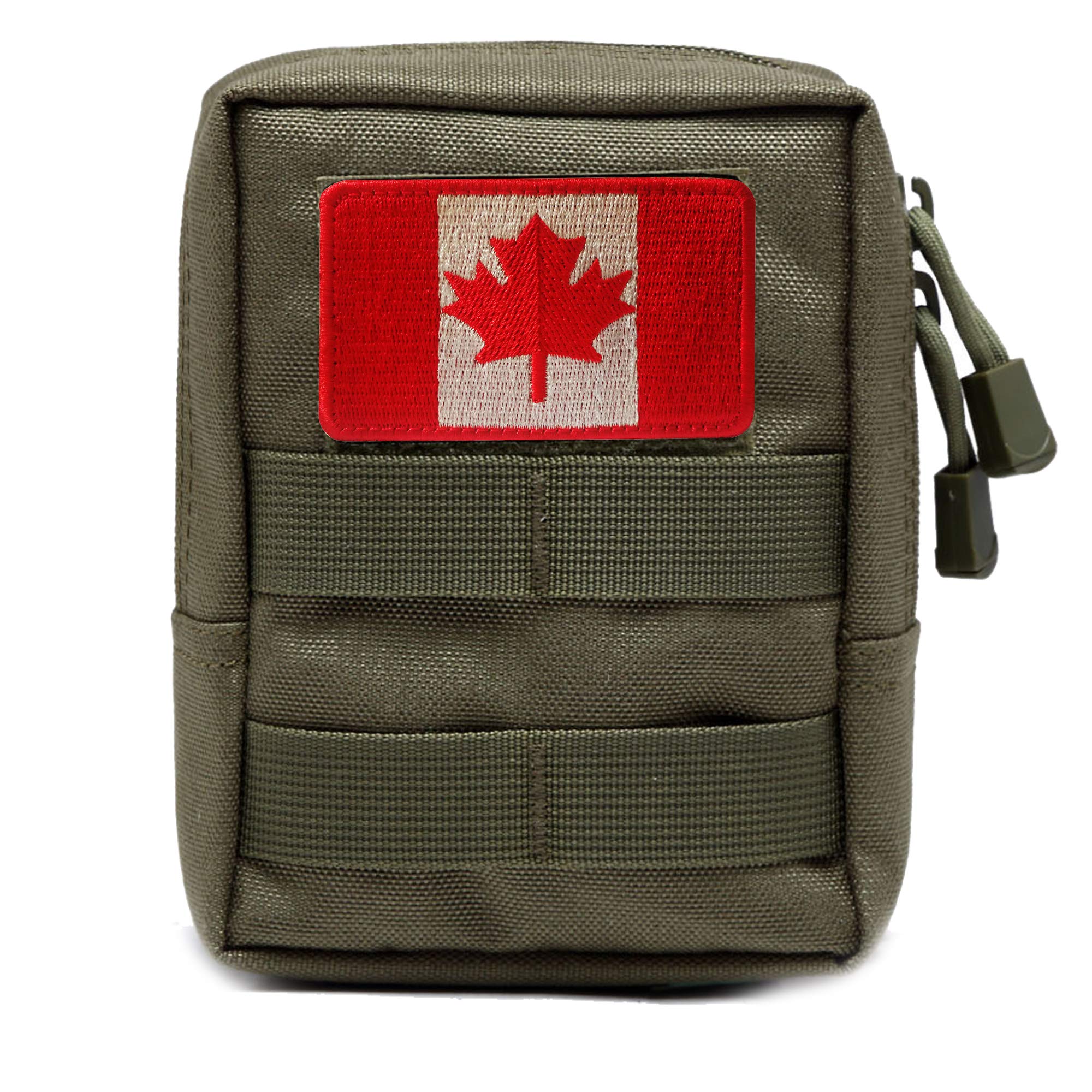 Canada Flag Full Embroidered Patch Canadian Maple Leaf National Emblem Tactical Patch Hook & Loop Backing 3.15 x 1.97 Inch - Image 6