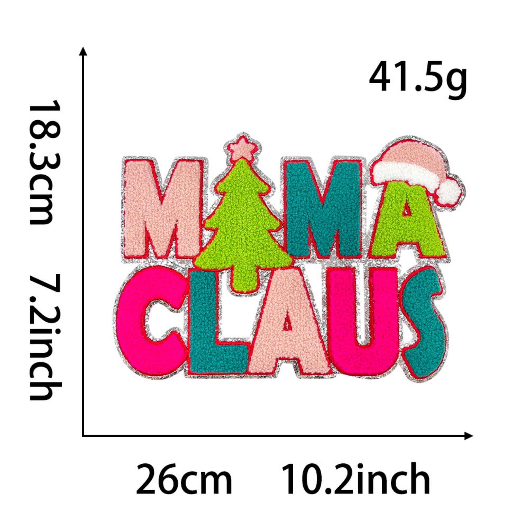 Christmas Holiday DIY Towel Embroidered Patches, Large Size Decorative Appliques, 10.2 x 7.2 Inch - Image 2