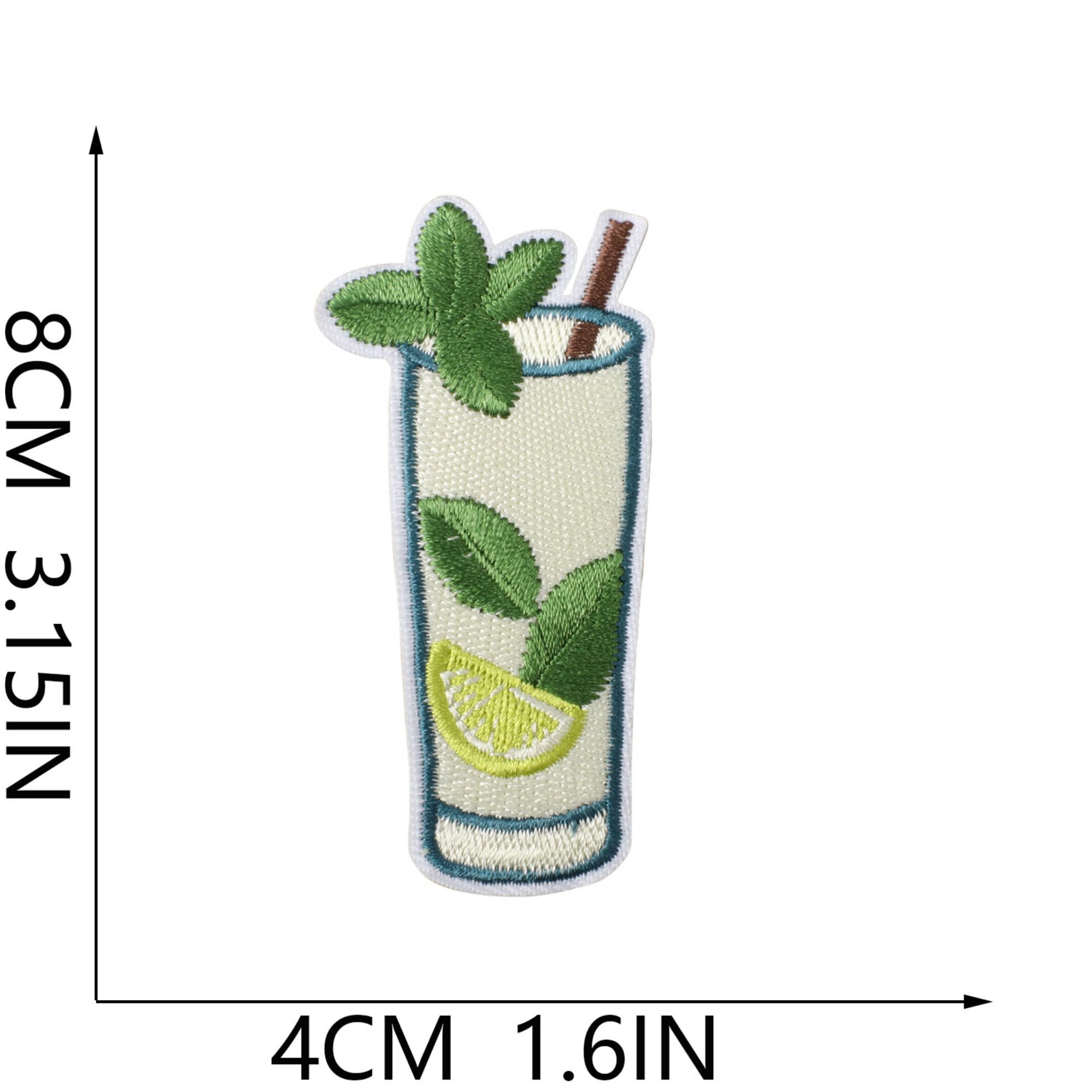 Cocktail Embroidered Iron-On Patches, Happy Hour Beverage Cup Appliques, Self-Adhesive Clothing and Bag Decoration, 8 Piece Set - Image 5