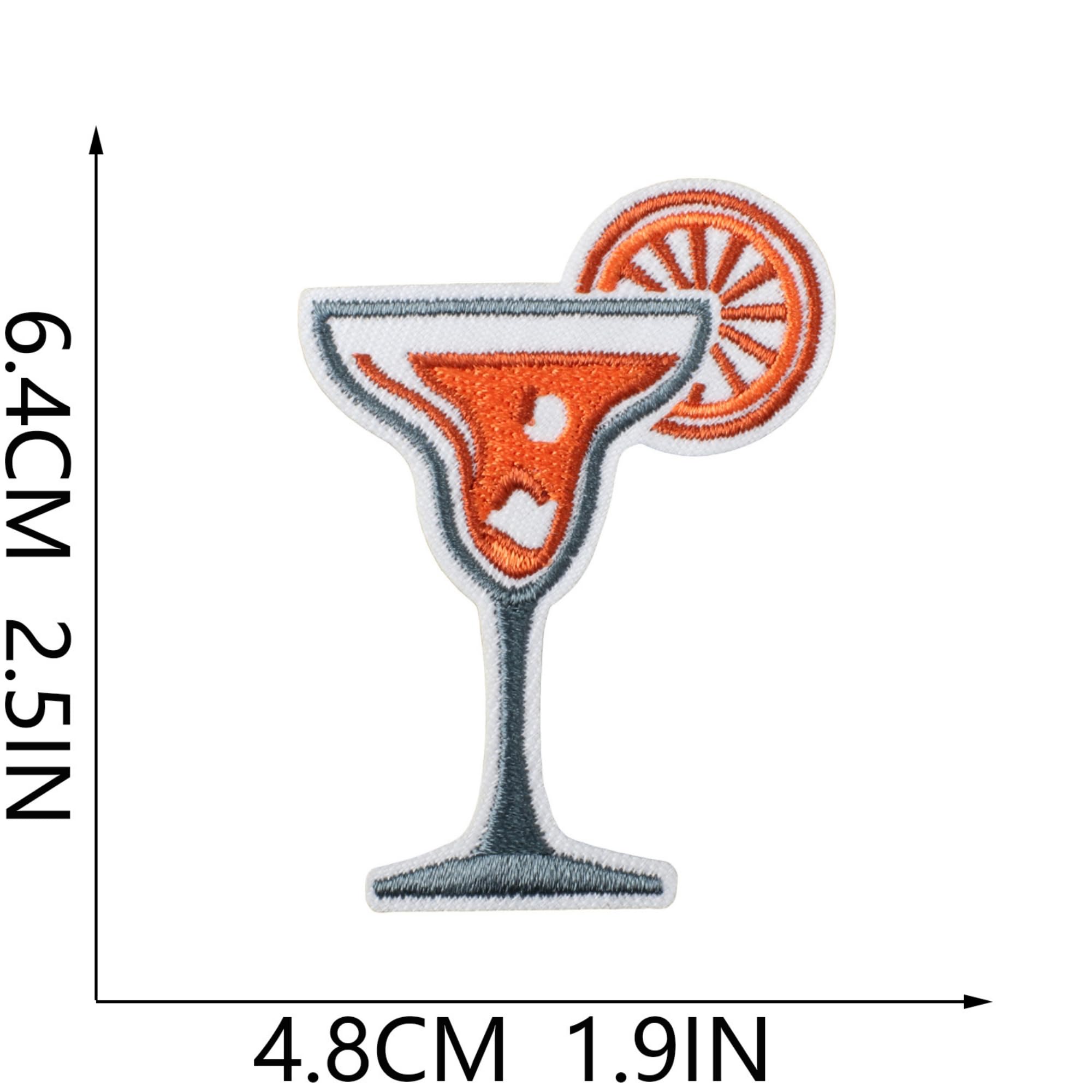 Cocktail Embroidered Iron-On Patches, Happy Hour Beverage Cup Appliques, Self-Adhesive Clothing and Bag Decoration, 8 Piece Set - Image 6