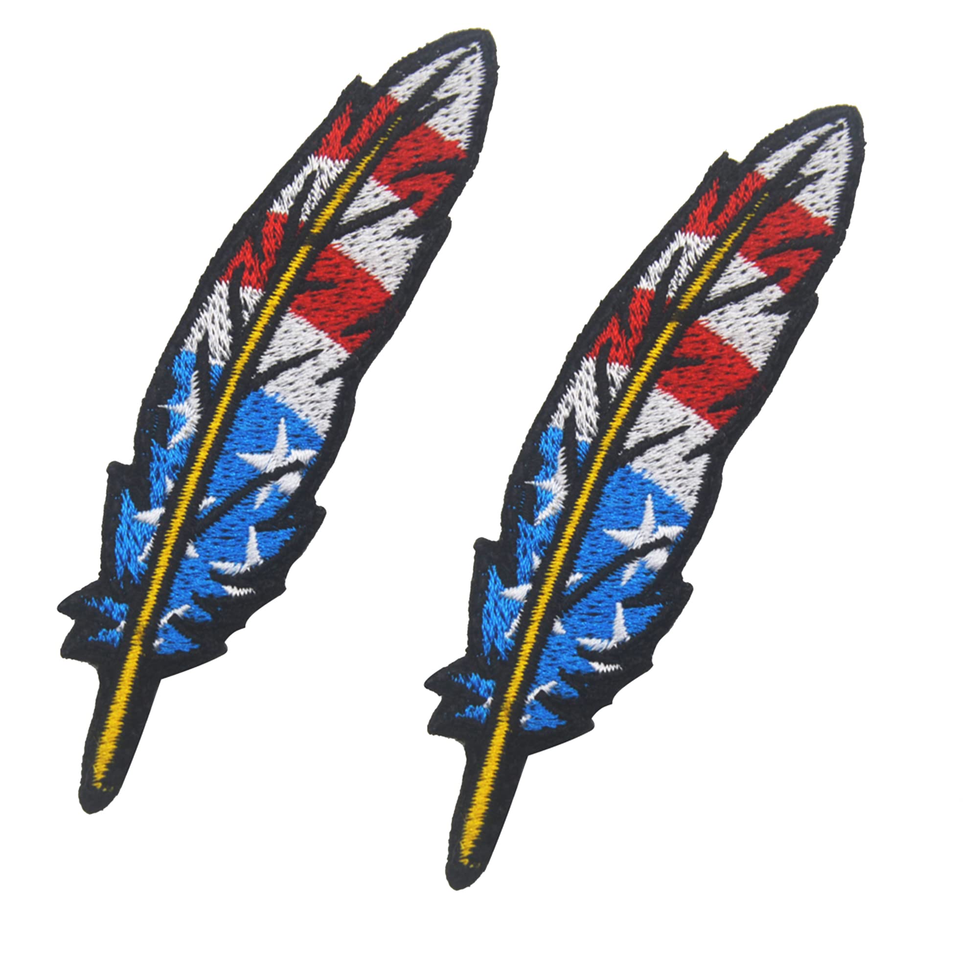 Colorful Feathers American Flag Patch The United States US Flags USA Embroidered Fabric Applique Patches Tactical Military Morale Combat Armband Badges