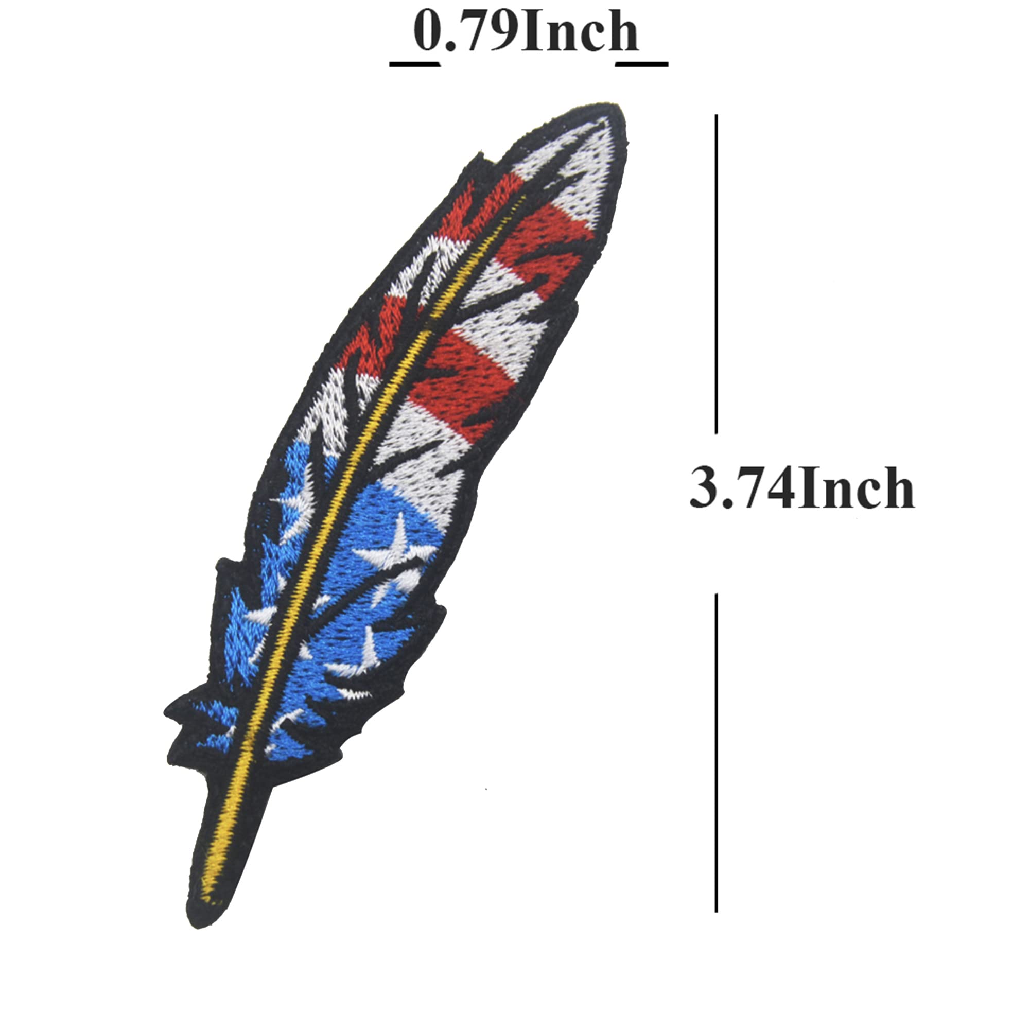 Colorful Feathers American Flag Patch The United States US Flags USA Embroidered Fabric Applique Patches Tactical Military Morale Combat Armband Badges - Image 3