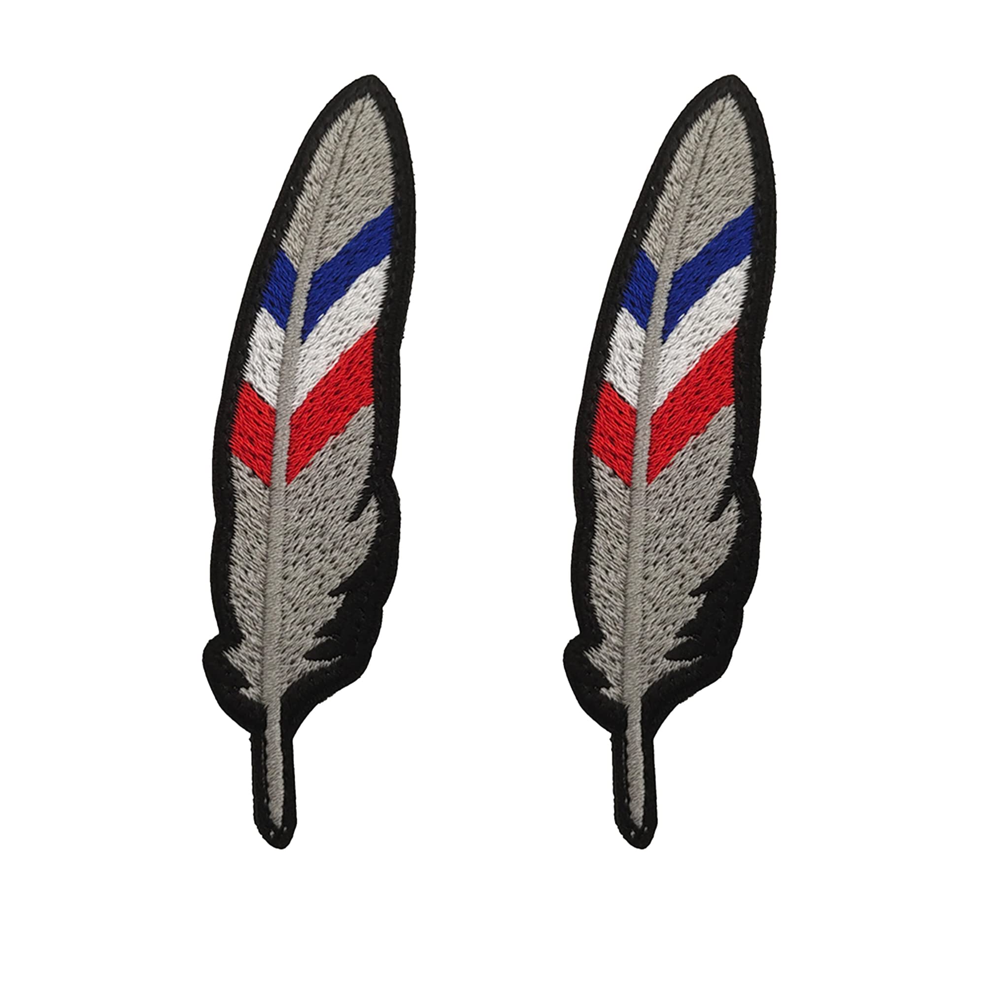 Colorful Feathers France Flag Patch French Embroidered Fabric Applique Patches Tactical Military Morale Combat Armband Badges