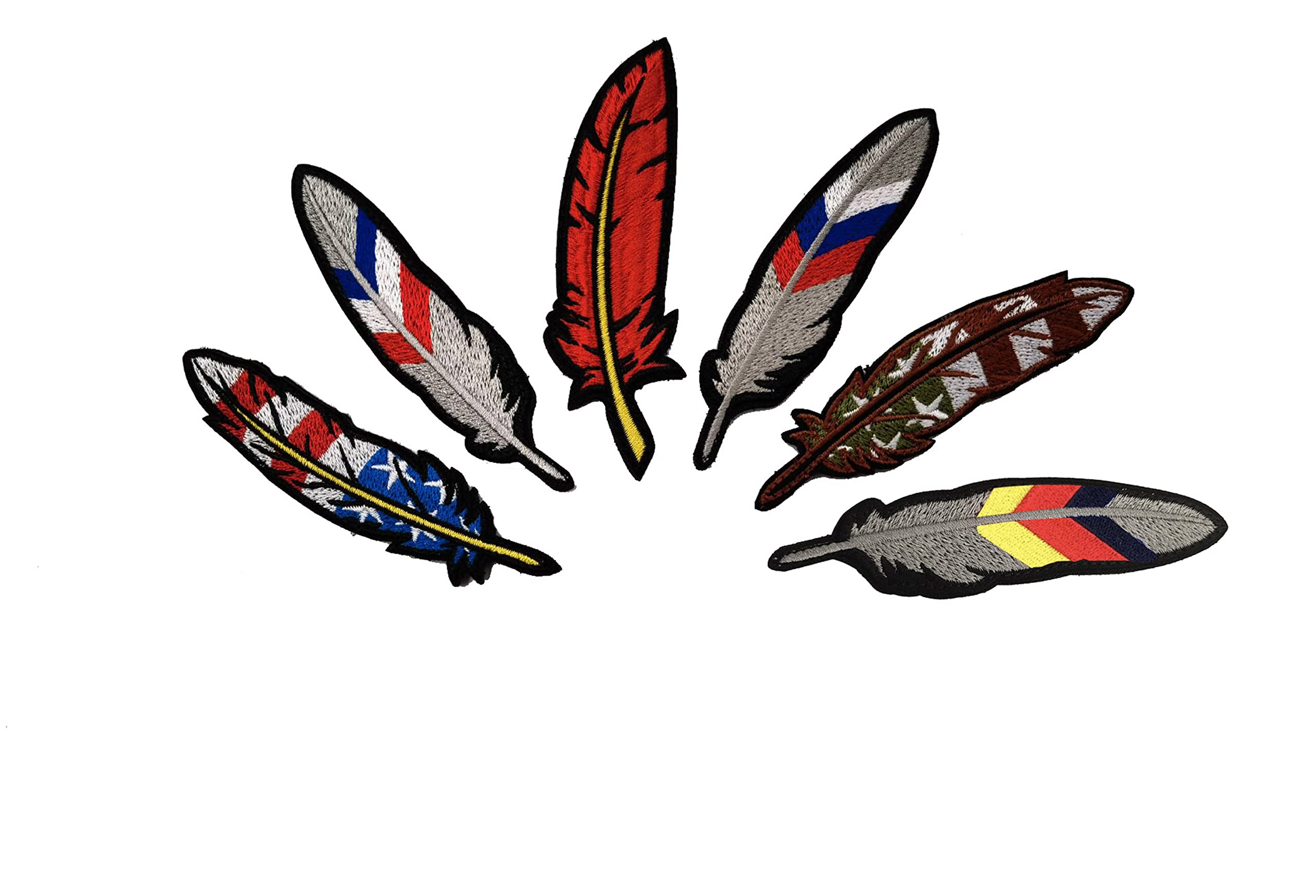 Colorful Feathers France Flag Patch French Embroidered Fabric Applique Patches Tactical Military Morale Combat Armband Badges - Image 7