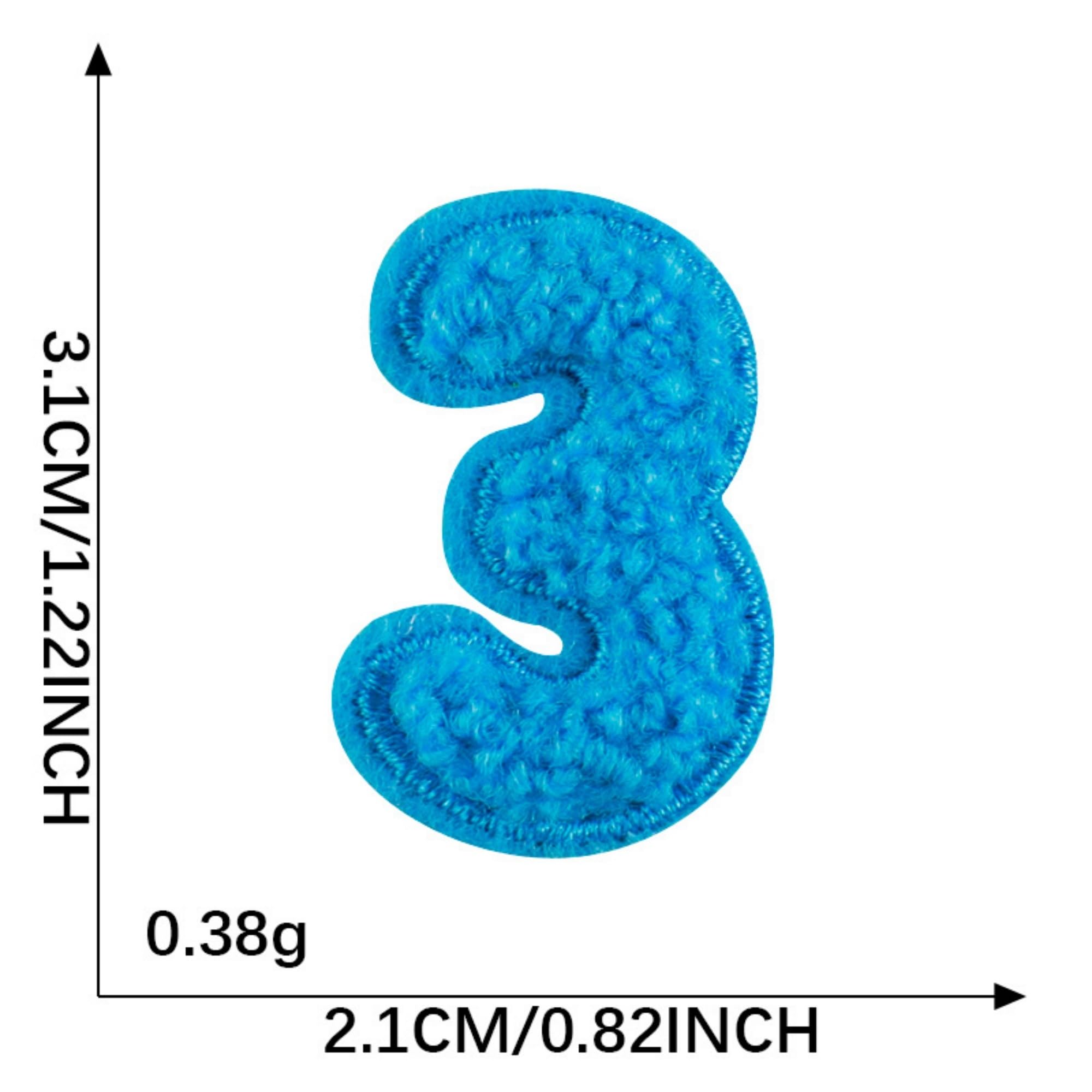 Colorful Number Patches, 0-9 Iron-on Embroidered Appliques, Sew-on Fabric Numbers, 3 x 2 Inch - Image 6