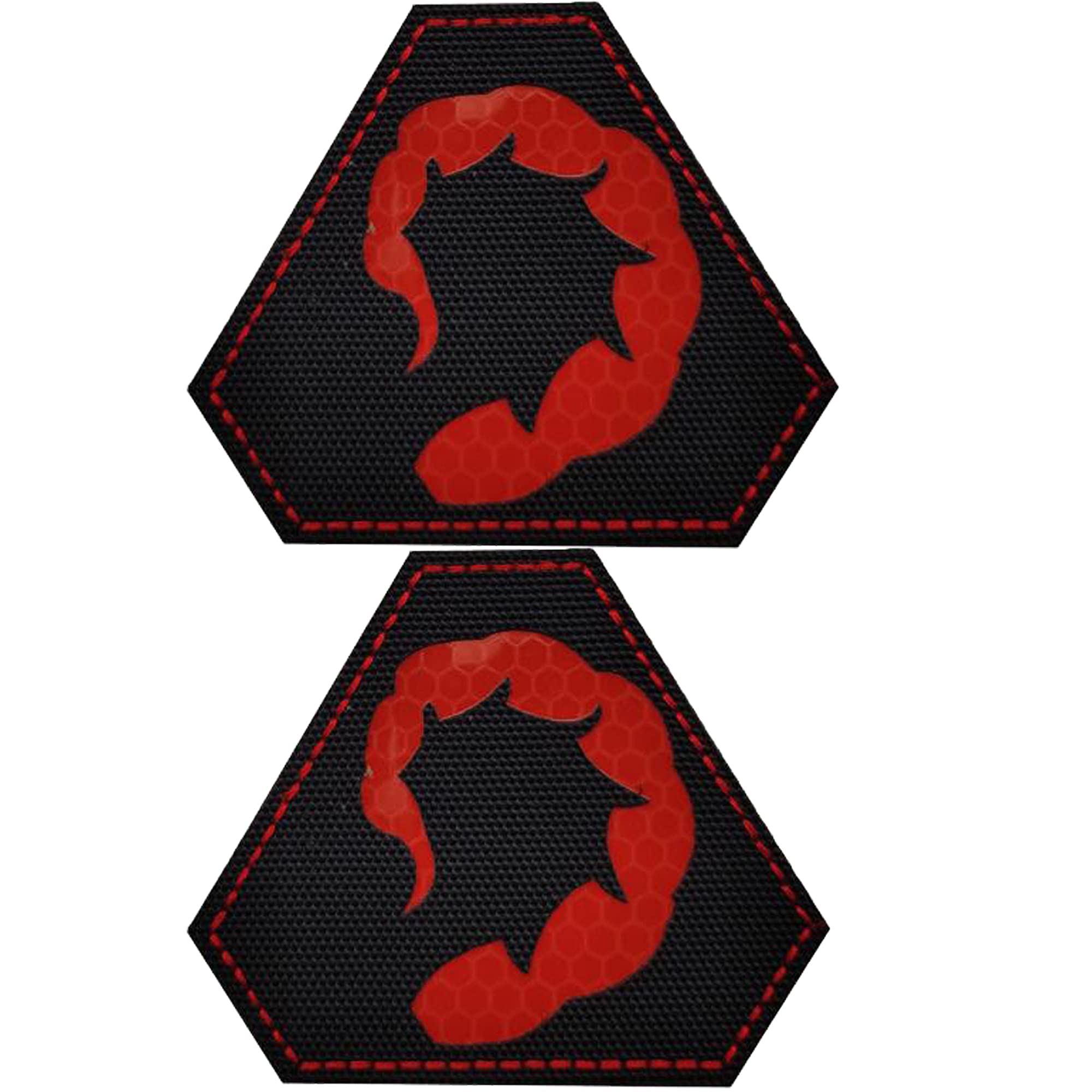 Cool Red Scorpion Tail Reflective Laser Cut Patch IR Infrared Reflection Emblem Armband Badges Decorative Patches Sewing Appliques