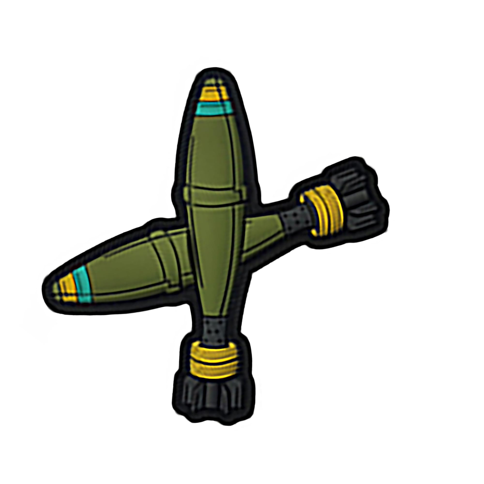 Crossed Missiles PVC Patch, Morale Military Green, 3D Rubber Tactical Badge with Hook and Loop Backing, 3.54 x 2.87 Inch - Image 4