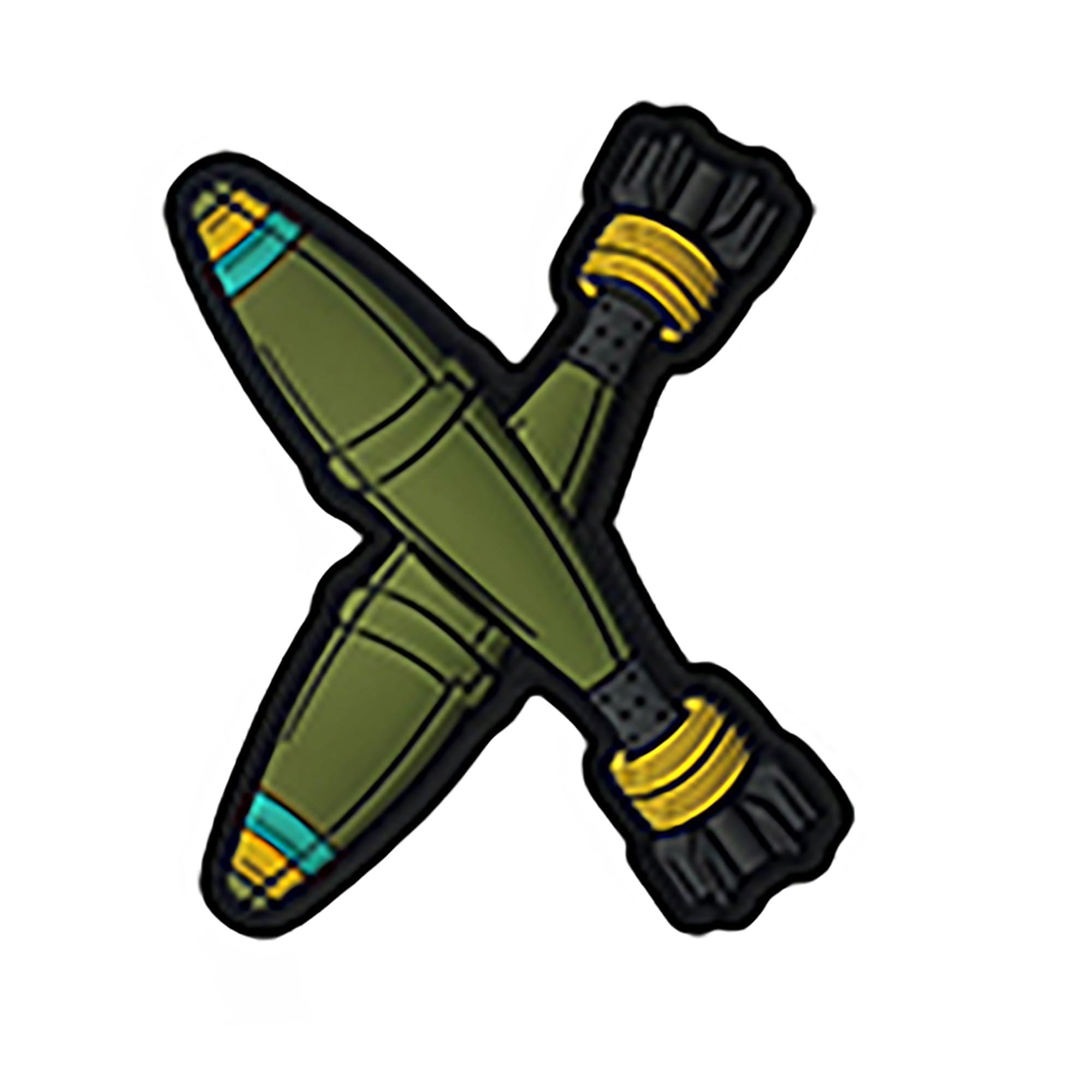 Crossed Missiles PVC Patch, Morale Military Green, 3D Rubber Tactical Badge with Hook and Loop Backing, 3.54 x 2.87 Inch - Image 5