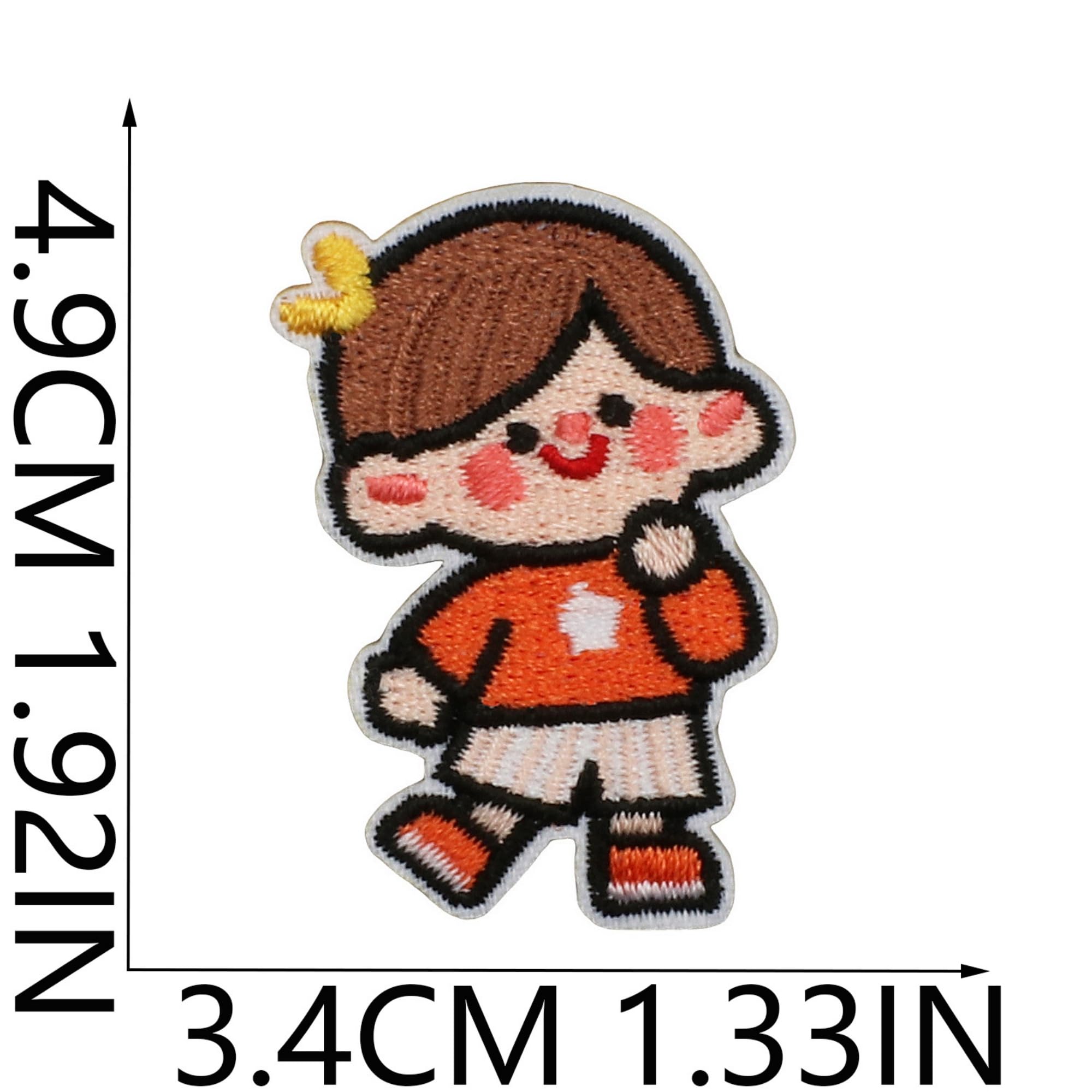 Decorative Children Character Iron-On Patches, Boy and Girl DIY Clothing Accessories, Embroidered Design Collection, 12 Pieces - Image 4