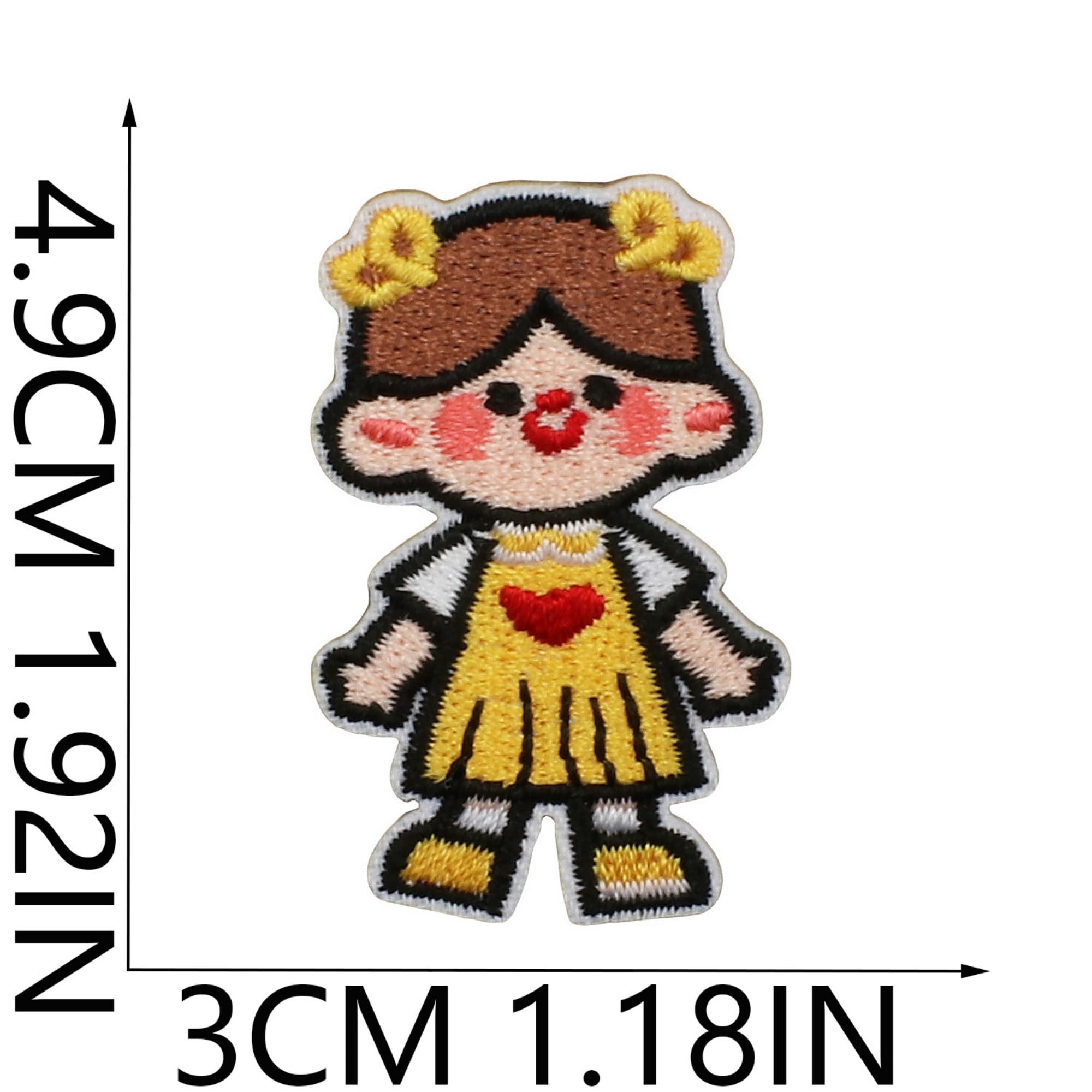 Decorative Children Character Iron-On Patches, Boy and Girl DIY Clothing Accessories, Embroidered Design Collection, 12 Pieces - Image 8