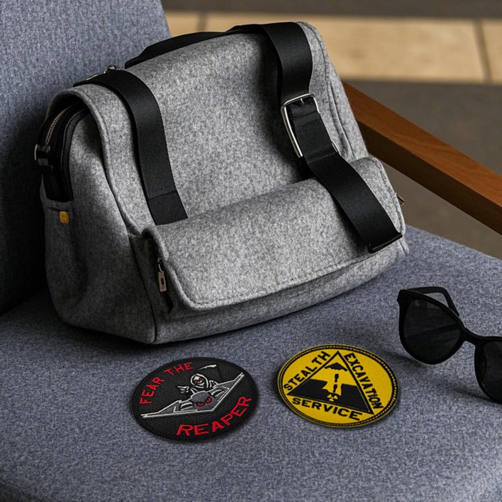 Deep Excavation Stealth Bomber Embroidered Tactical Patches Appliques, Hook and Loop Backing - Image 4