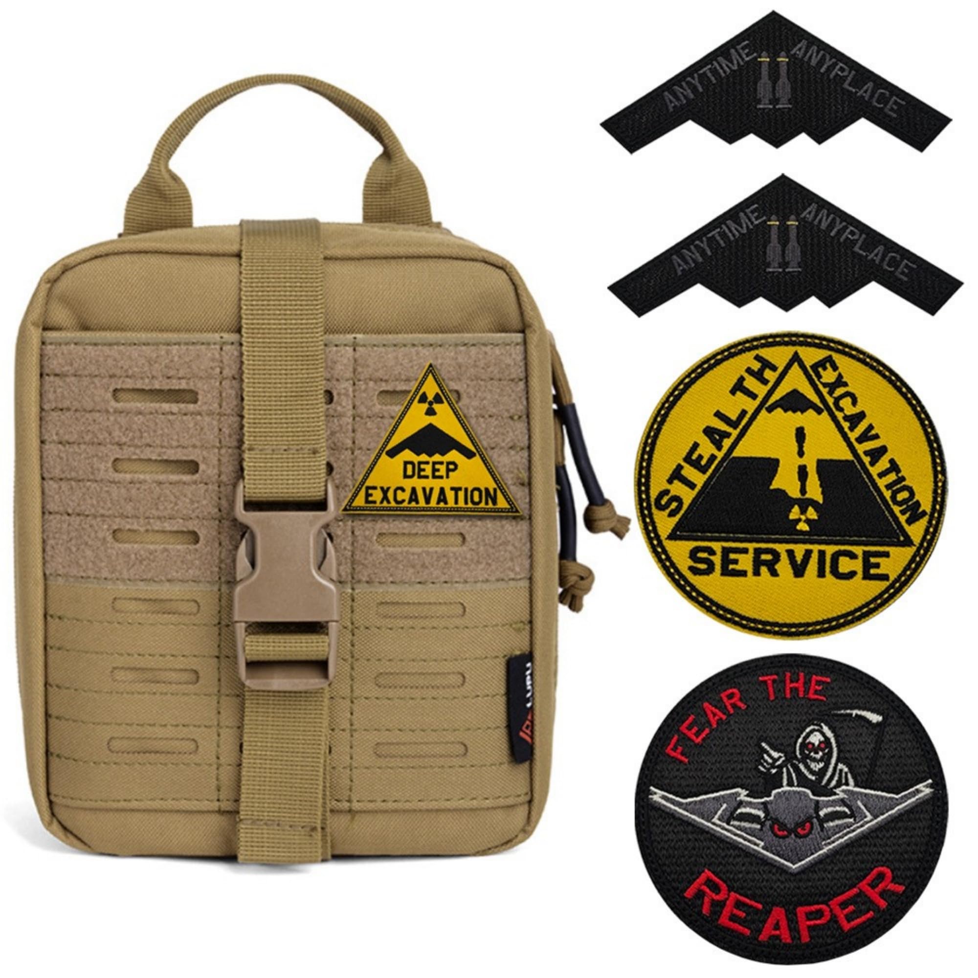 Deep Excavation Stealth Bomber Embroidered Tactical Patches Appliques, Hook and Loop Backing - Image 5