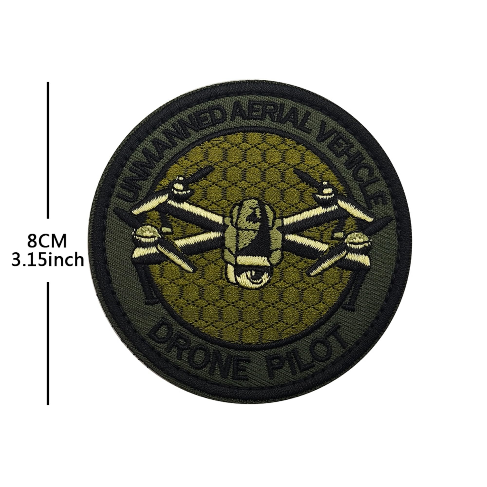 Drone Pilot Embroidered Appliques Patches, 3.15 Inch, Hook and Loop Backing, Navy Blue, 2-Pack - Image 3