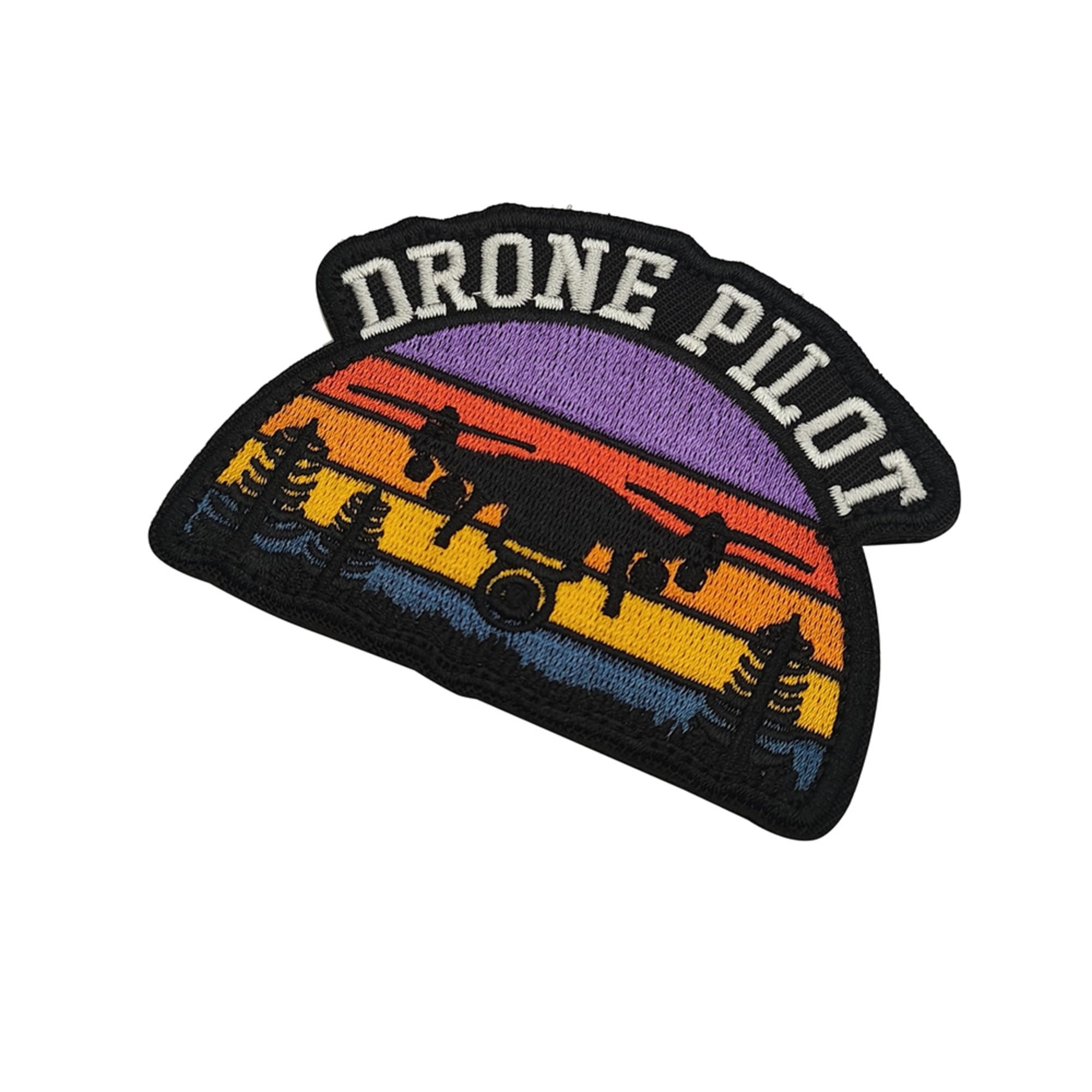Drone Pilot Embroidered Patches, Retro Rainbow Sunset Design, Tactical Armband Emblem Badges, 3.15 x 2.36 Inch, Hook and Loop Backing, 2-Pack - Image 5