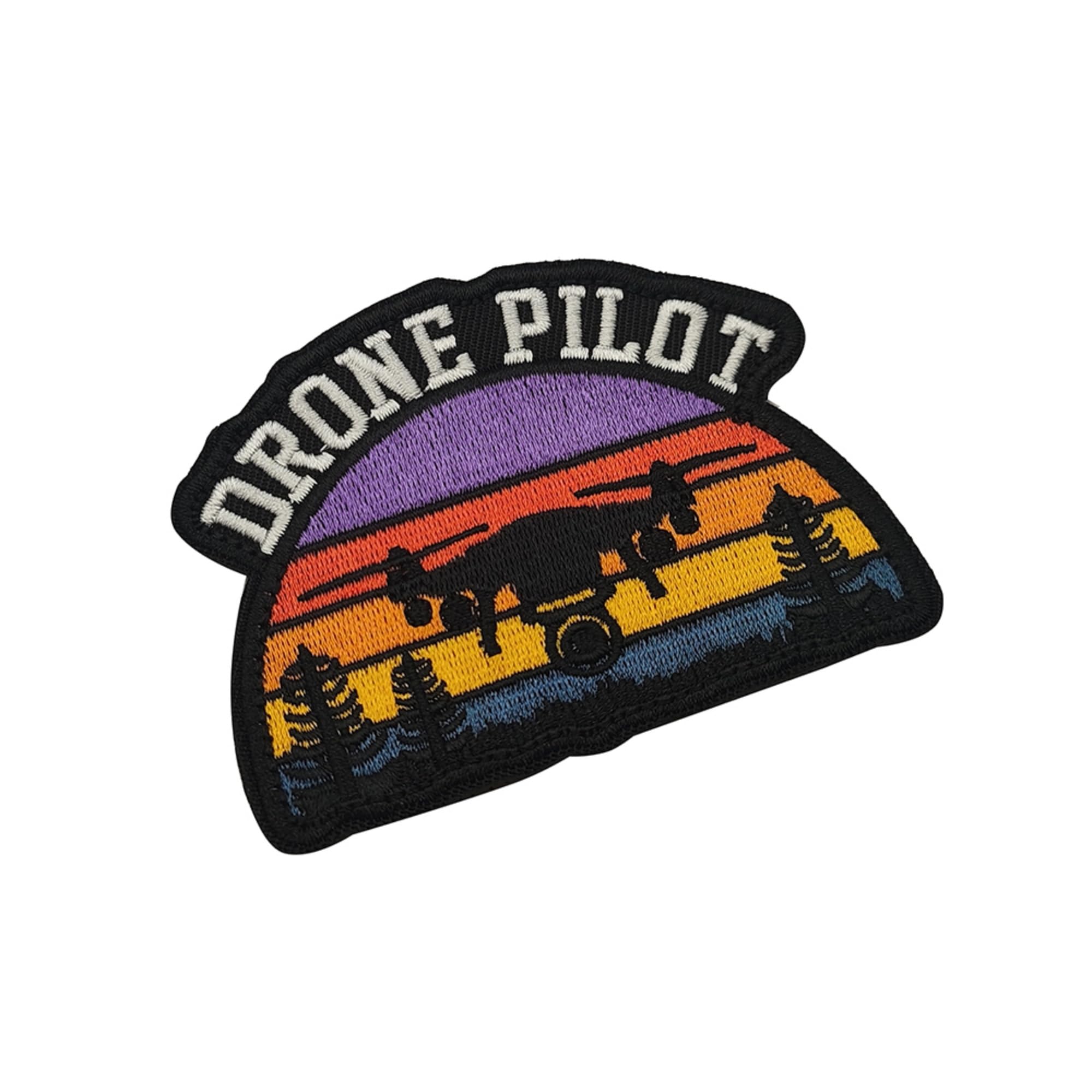 Drone Pilot Embroidered Patches, Retro Rainbow Sunset Design, Tactical Armband Emblem Badges, 3.15 x 2.36 Inch, Hook and Loop Backing, 2-Pack - Image 6