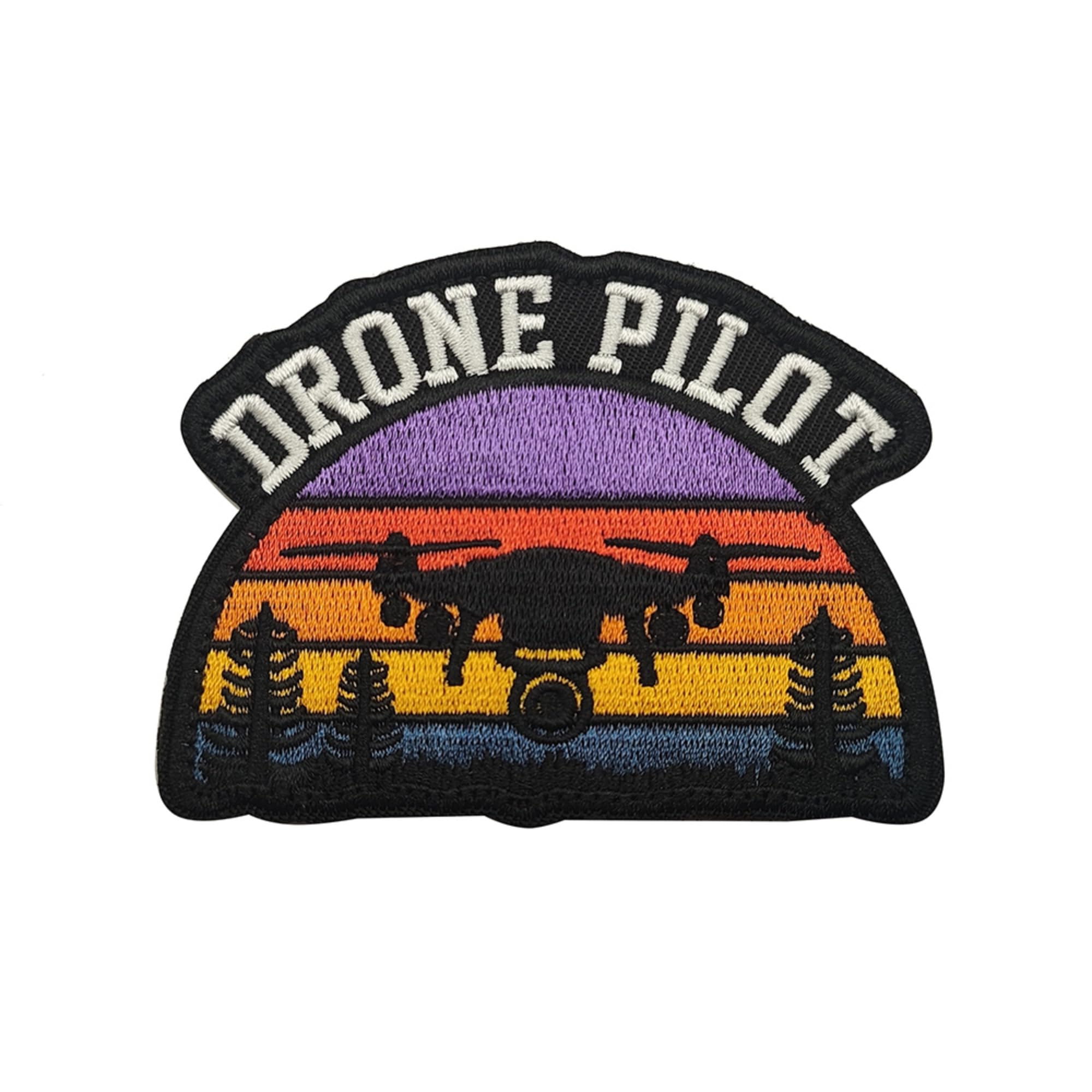 Drone Pilot Embroidered Patches, Retro Rainbow Sunset Design, Tactical Armband Emblem Badges, 3.15 x 2.36 Inch, Hook and Loop Backing, 2-Pack - Image 7