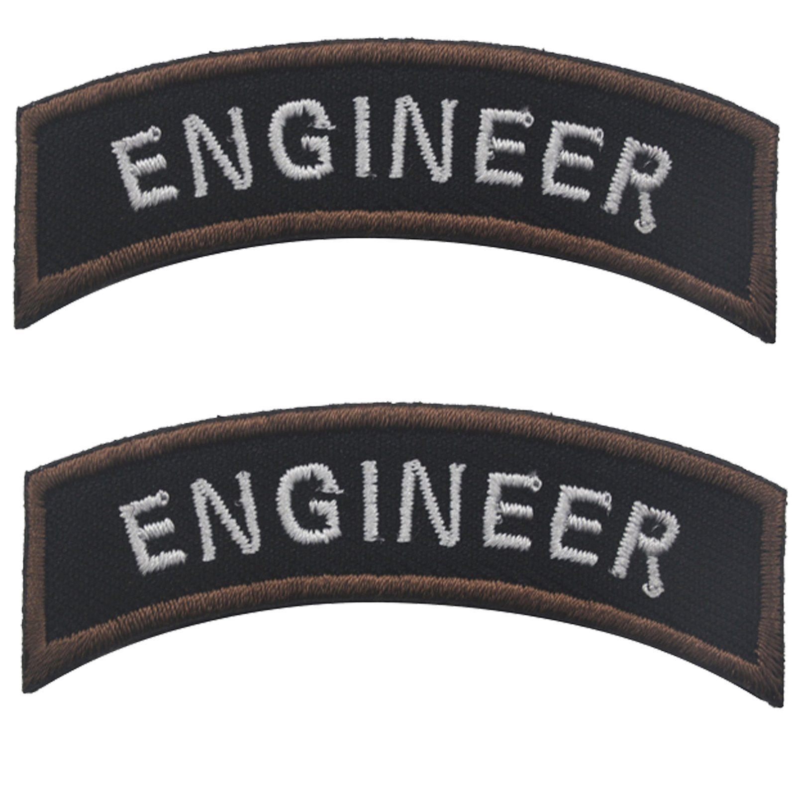 Engineer Text USA Arm Tactical Military Embroidery Badge Hook and Loop Fastener Patch 2.76" x 0.79" Bubble of 2
