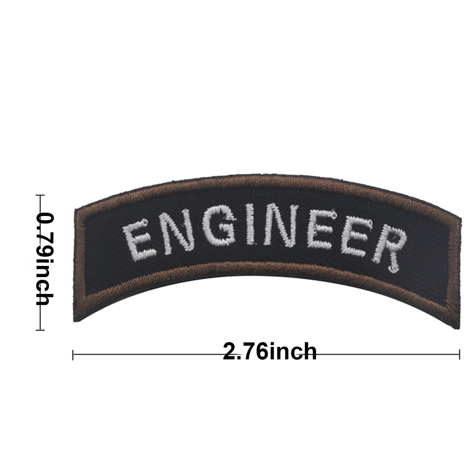 Engineer Text USA Arm Tactical Military Embroidery Badge Hook and Loop Fastener Patch 2.76" x 0.79" Bubble of 2 - Image 2