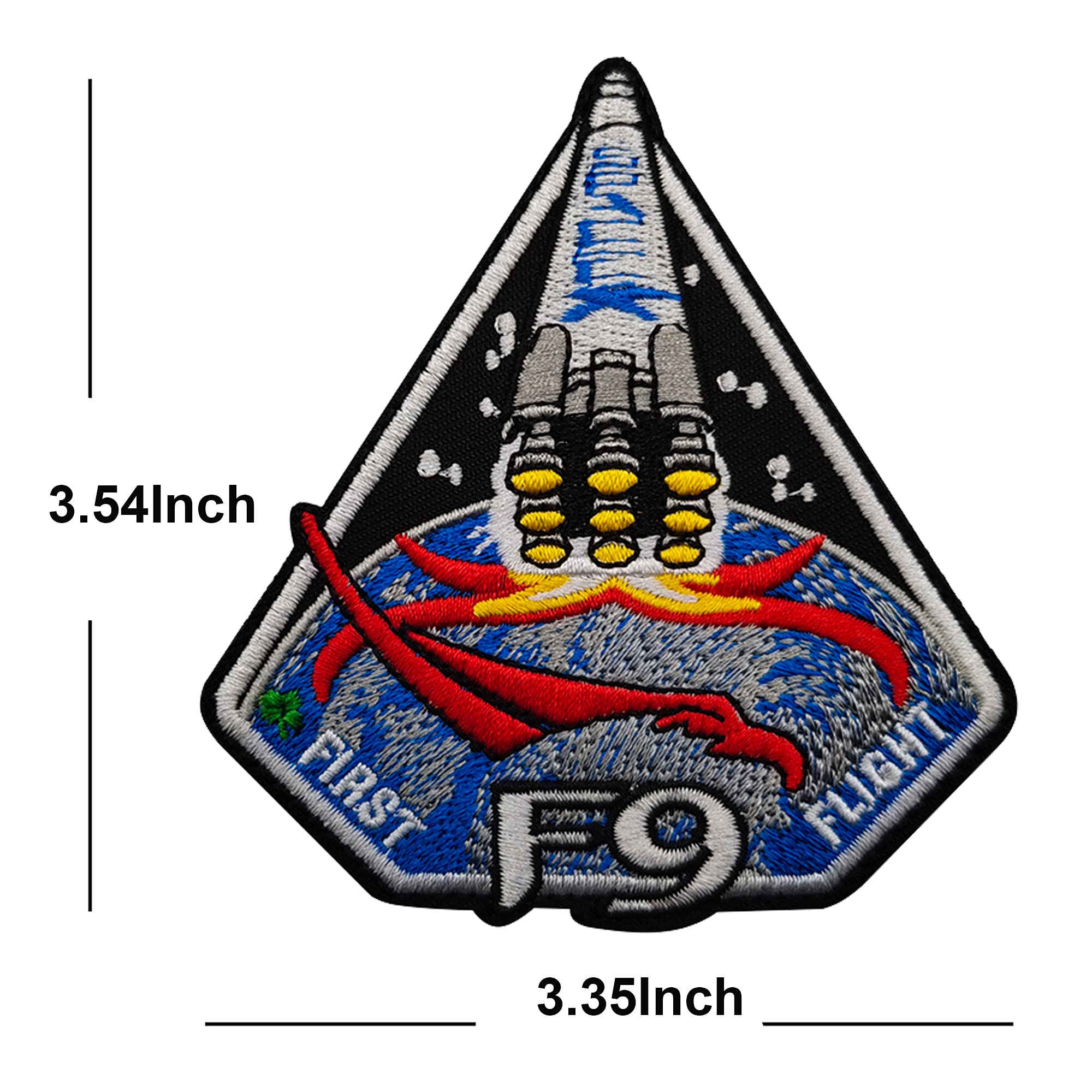 Falcon 9 Dragon CRS Mission Embroidered Patches, F9 First Flight Space Mission Program Logo Embroidered Patches Decoration Sew On Appliques Badges Set - Image 2