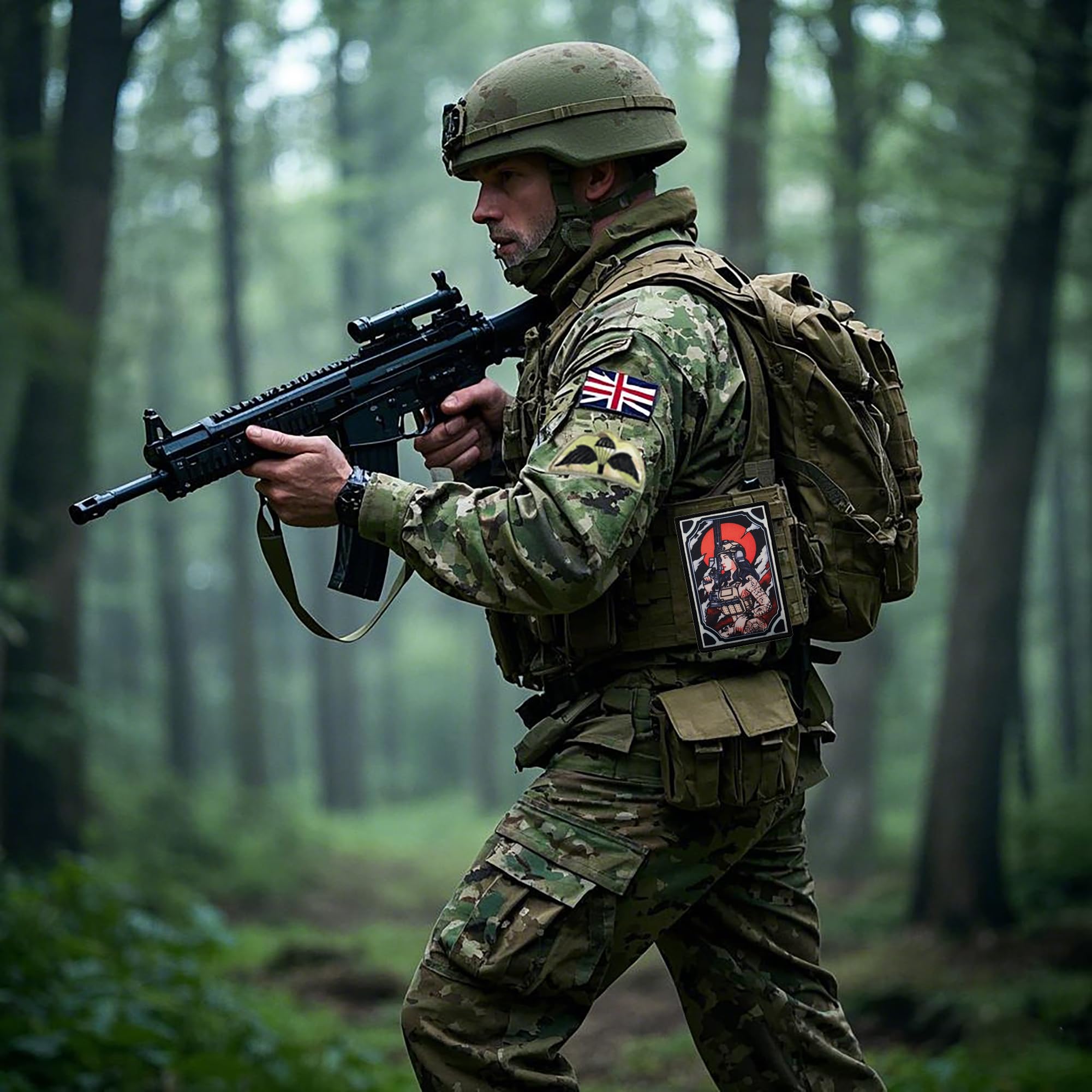 Female Warrior Embroidered Appliques Sunset Raid and Combat Art Design Patches, 3.54 x 2.36 Inch,3.54 x 1.97Inch, Hook and Loop Backing, 2-Pack - Image 4