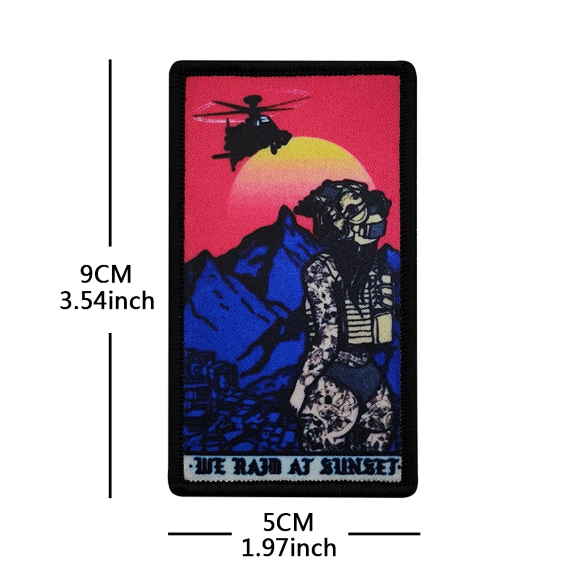 Female Warrior Embroidered Appliques Sunset Raid and Combat Art Design Patches, 3.54 x 2.36 Inch,3.54 x 1.97Inch, Hook and Loop Backing, 2-Pack - Image 5