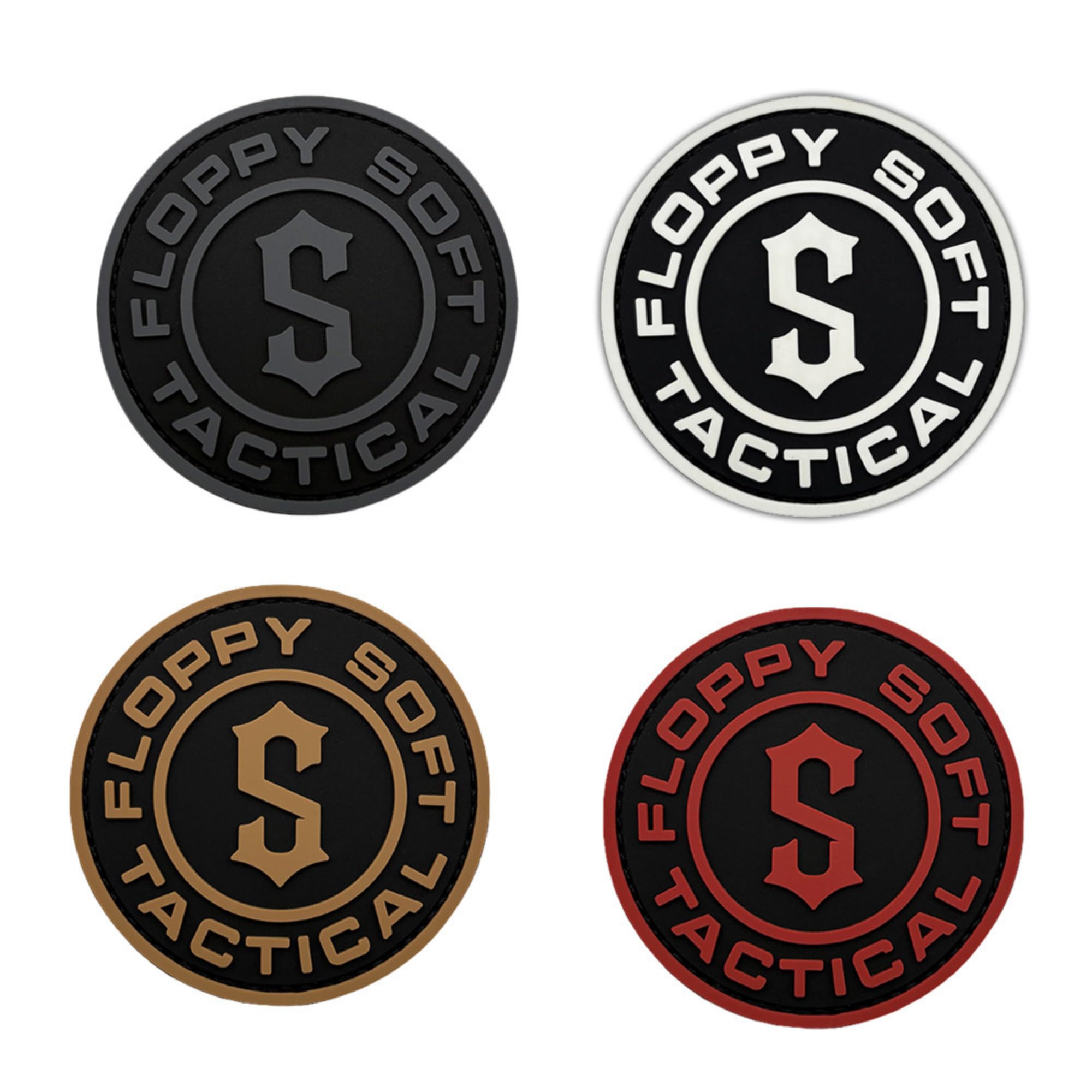 Floppy Soft Tactical PVC Patch with Hook Backing, Round Morale Badge, Military Theme, Soft Rubber, 3.15 Inch, 4 Color Options (Multicolored)