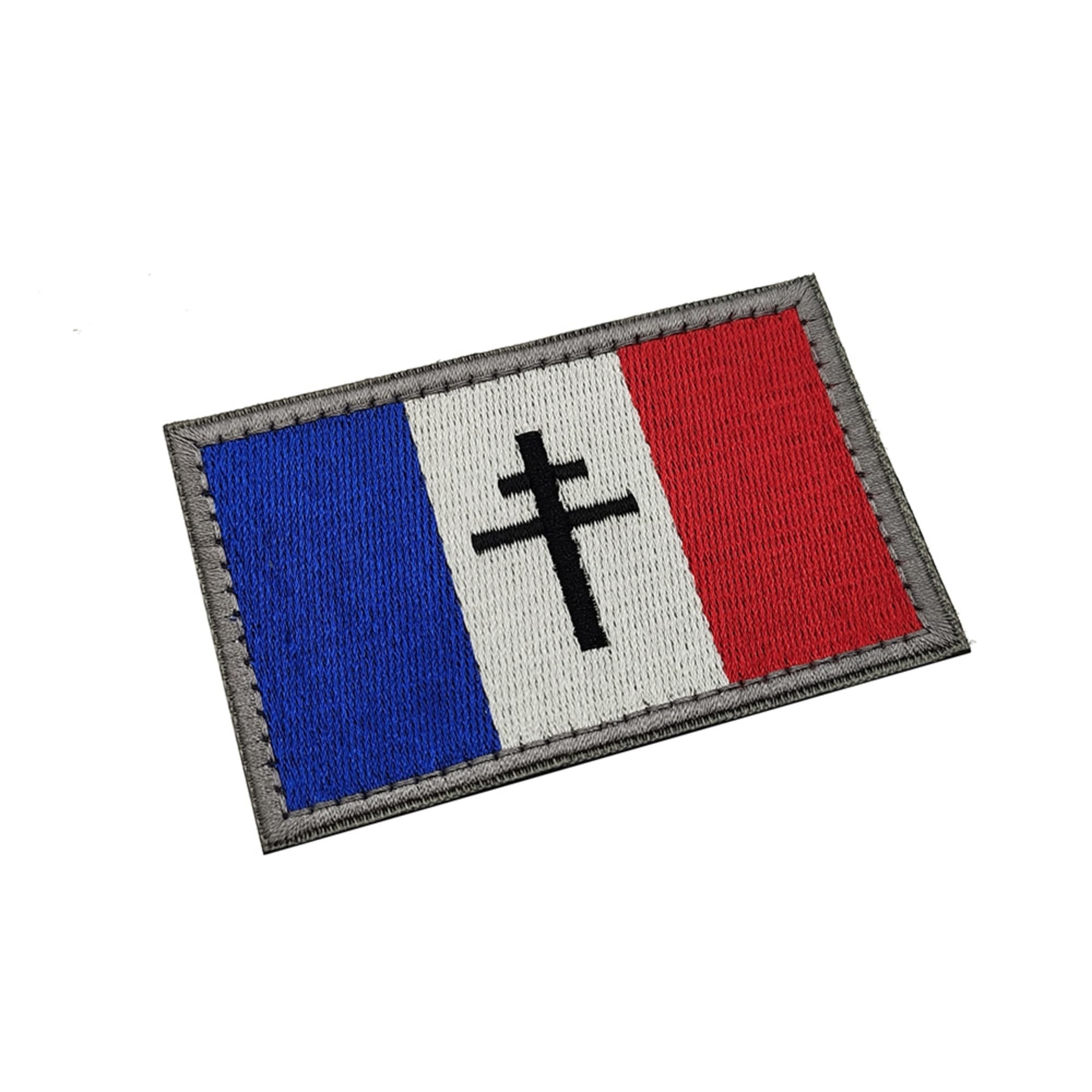 French Flag Cross Military Tactical Patches, Hook and Loop Backing, Shield and Rectangle Design, 2-Pack - Image 7