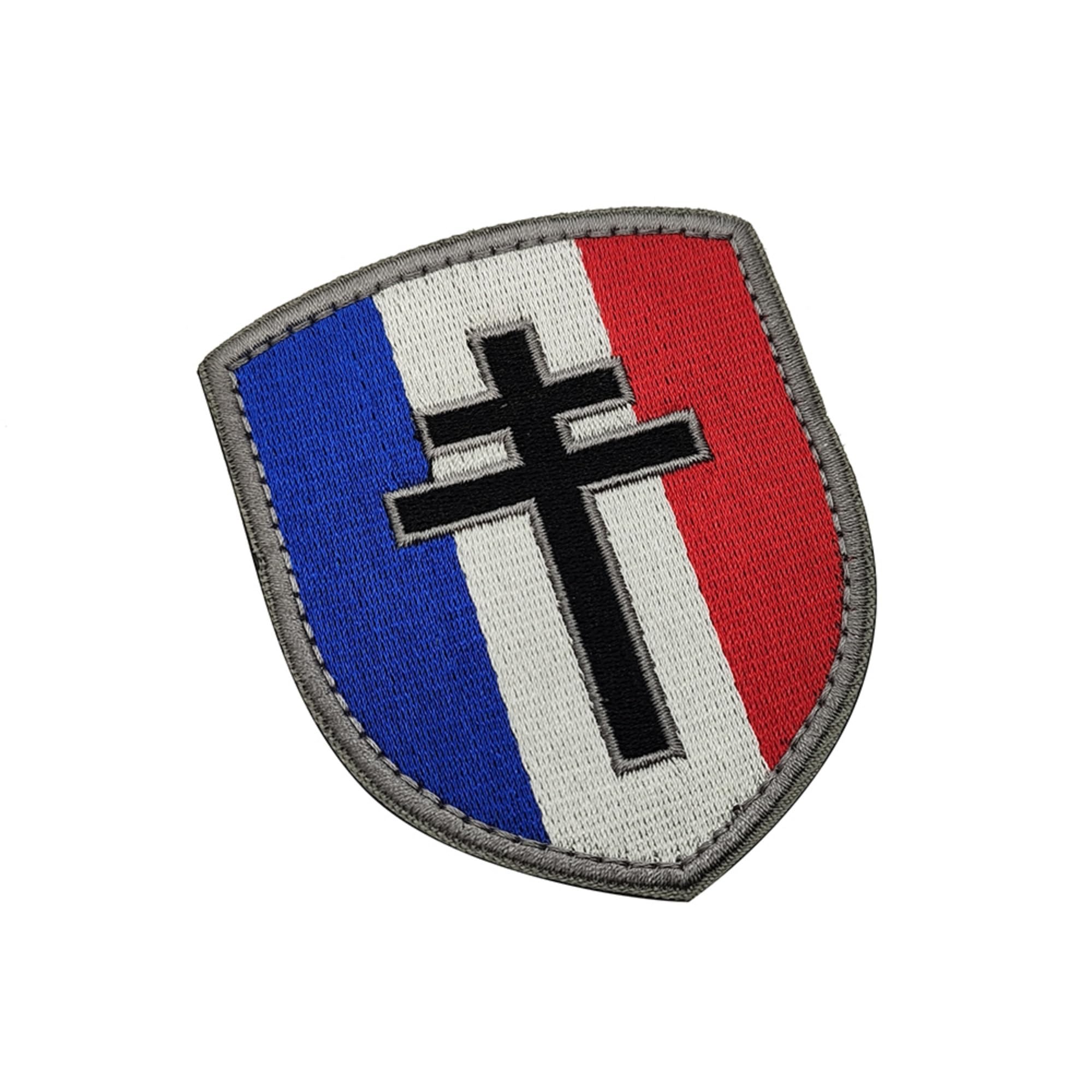 French Flag Cross Military Tactical Patches, Hook and Loop Backing, Shield and Rectangle Design, 2-Pack - Image 8