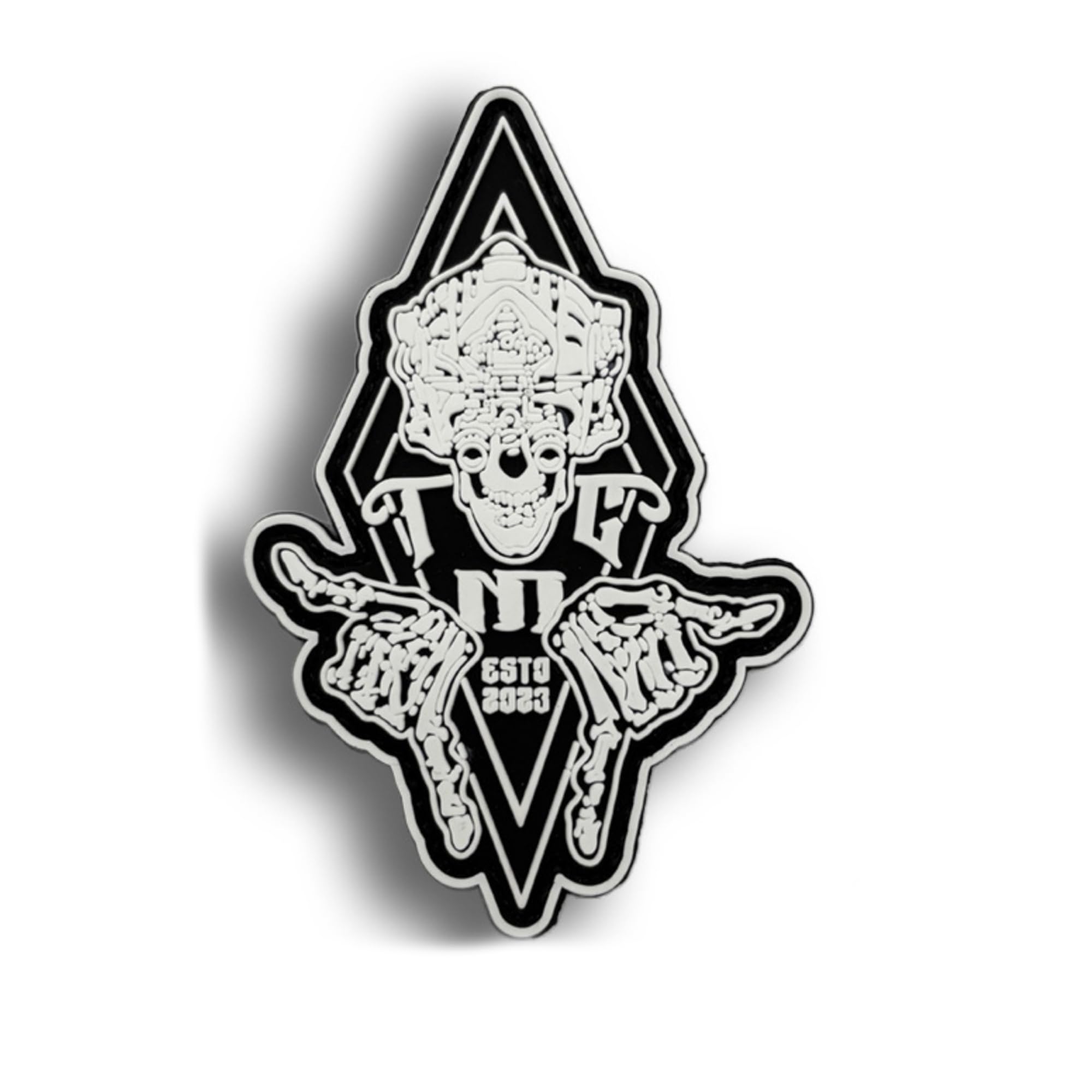 Frontline Observation Team Outfits PVC Patches, Glow in Dark, Tactical Night Vision Goggles Skull Game Badges, Finger Morale Armbands Badges, 2.76 x 3.94 Inch