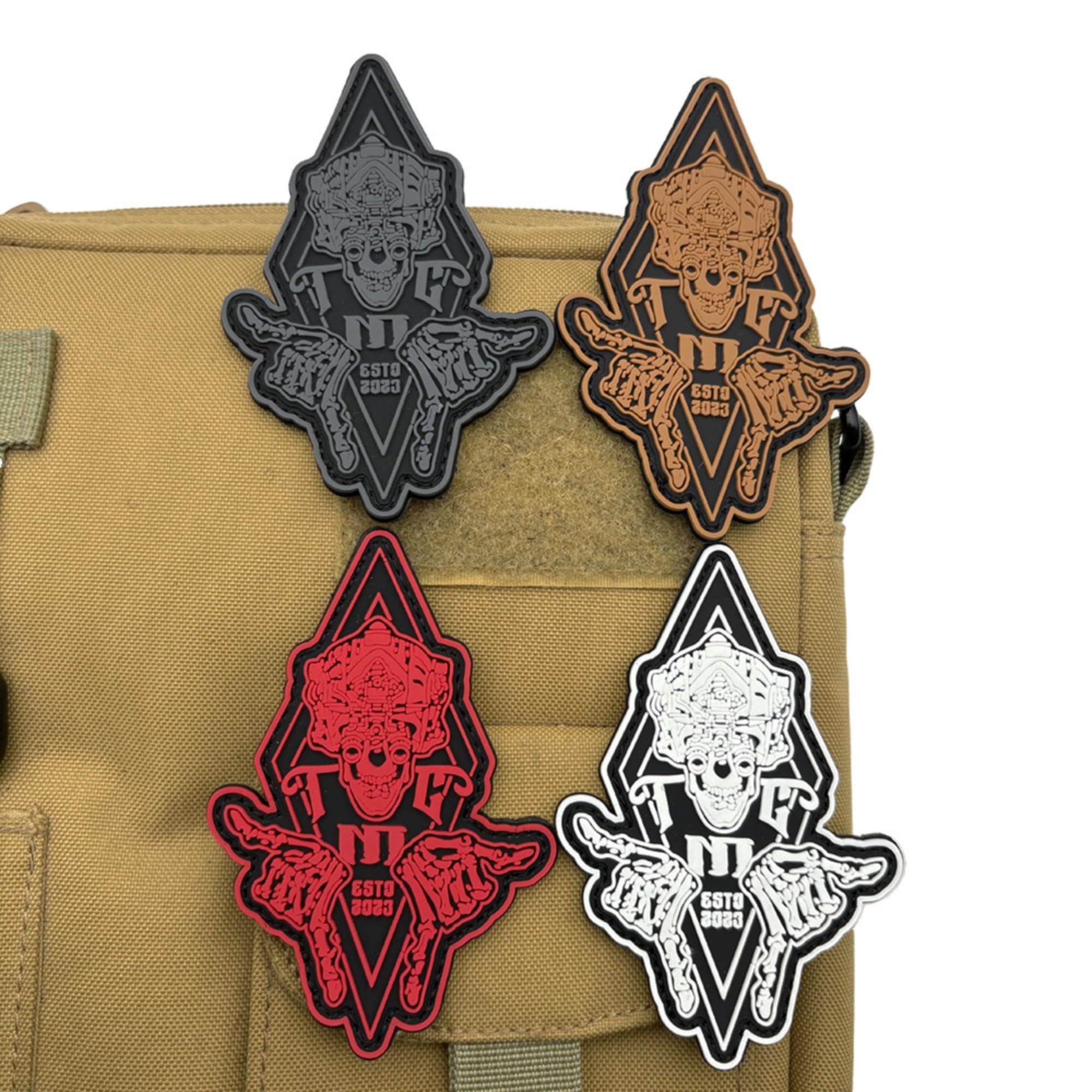 Frontline Observation Team Outfits PVC Patches, Glow in Dark, Tactical Night Vision Goggles Skull Game Badges, Finger Morale Armbands Badges, 2.76 x 3.94 Inch - Image 4