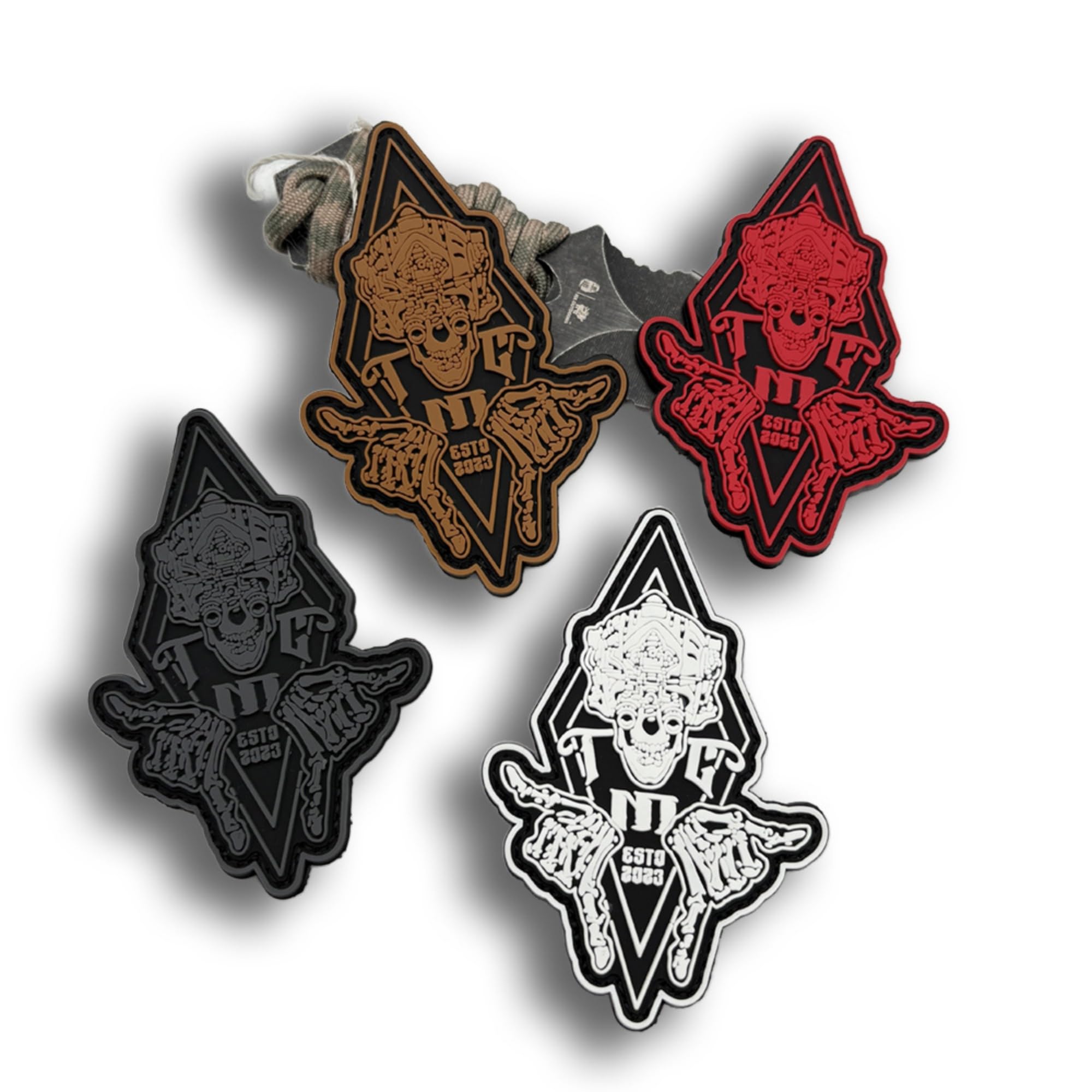 Frontline Observation Team Outfits PVC Patches, Glow in Dark, Tactical Night Vision Goggles Skull Game Badges, Finger Morale Armbands Badges, 2.76 x 3.94 Inch - Image 5