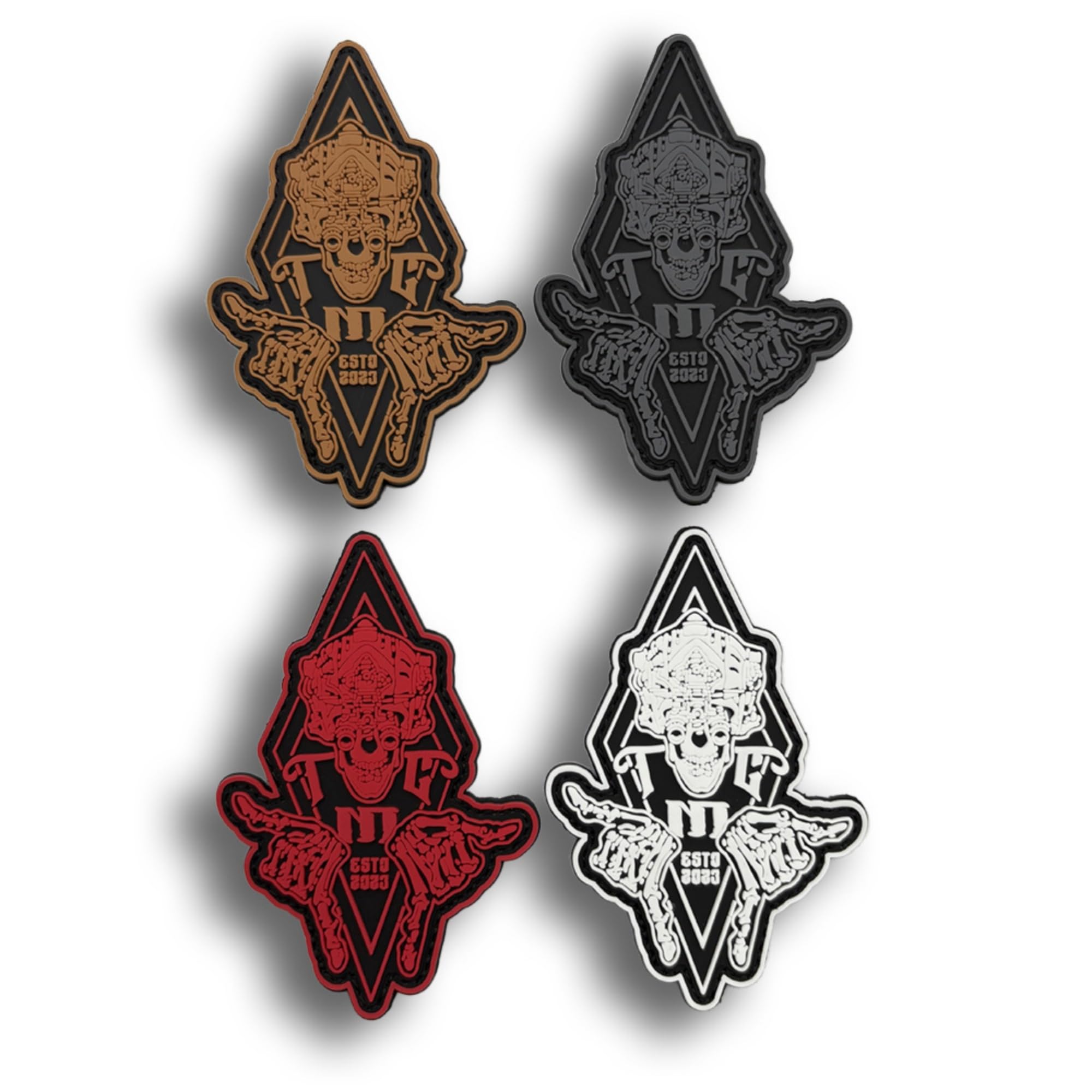 Frontline Observation Team Outfits PVC Patches, Glow in Dark, Tactical Night Vision Goggles Skull Game Badges, Finger Morale Armbands Badges, 2.76 x 3.94 Inch - Image 6