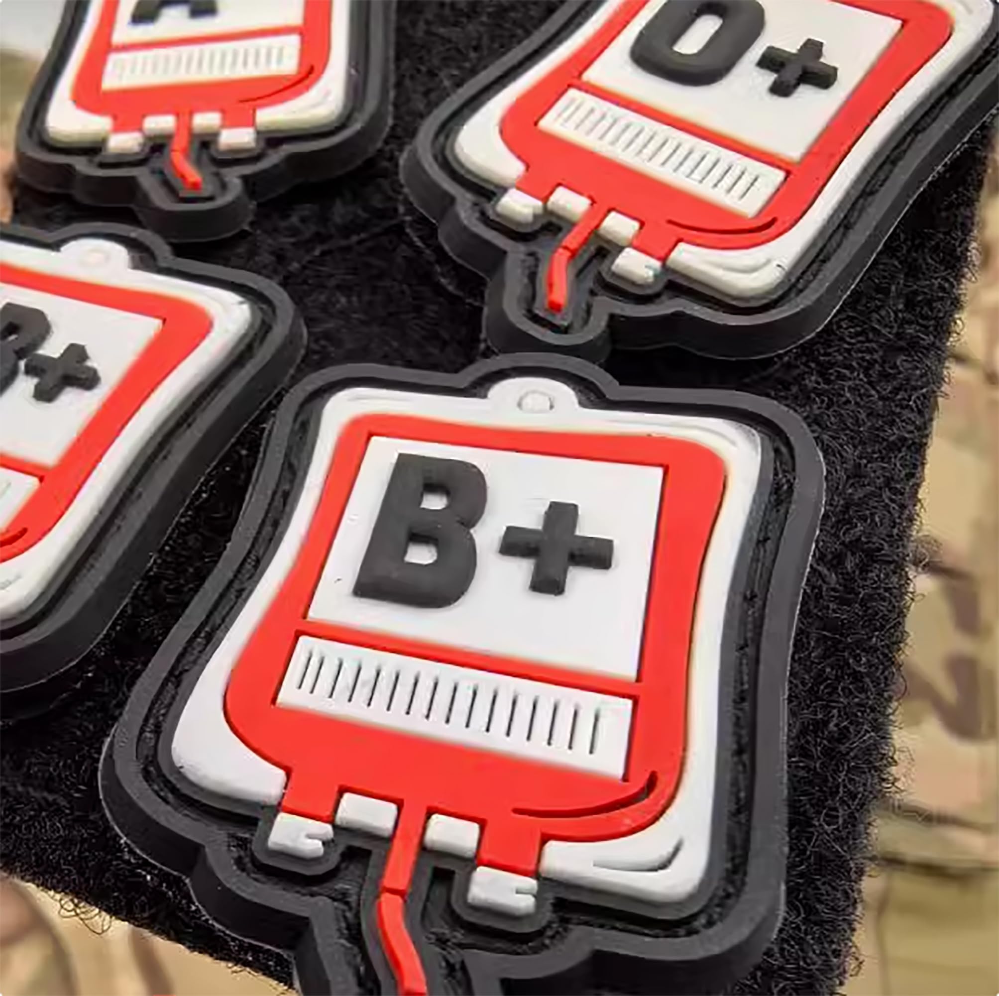 Funny Blood Type PVC Patch, O+ Positive POS Blood Type PVC Rubber Patches, Medical Bag Decorative Appliques with Hook and Loop Fastener Backing Badges for Clothes, Backpacks, Helmet, Tactical Gears - Image 6
