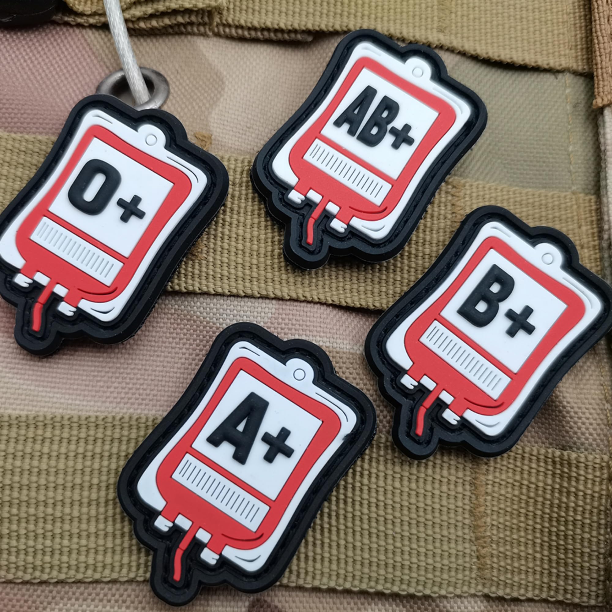 Funny Blood Type PVC Patch, O+ Positive POS Blood Type PVC Rubber Patches, Medical Bag Decorative Appliques with Hook and Loop Fastener Backing Badges for Clothes, Backpacks, Helmet, Tactical Gears - Image 7