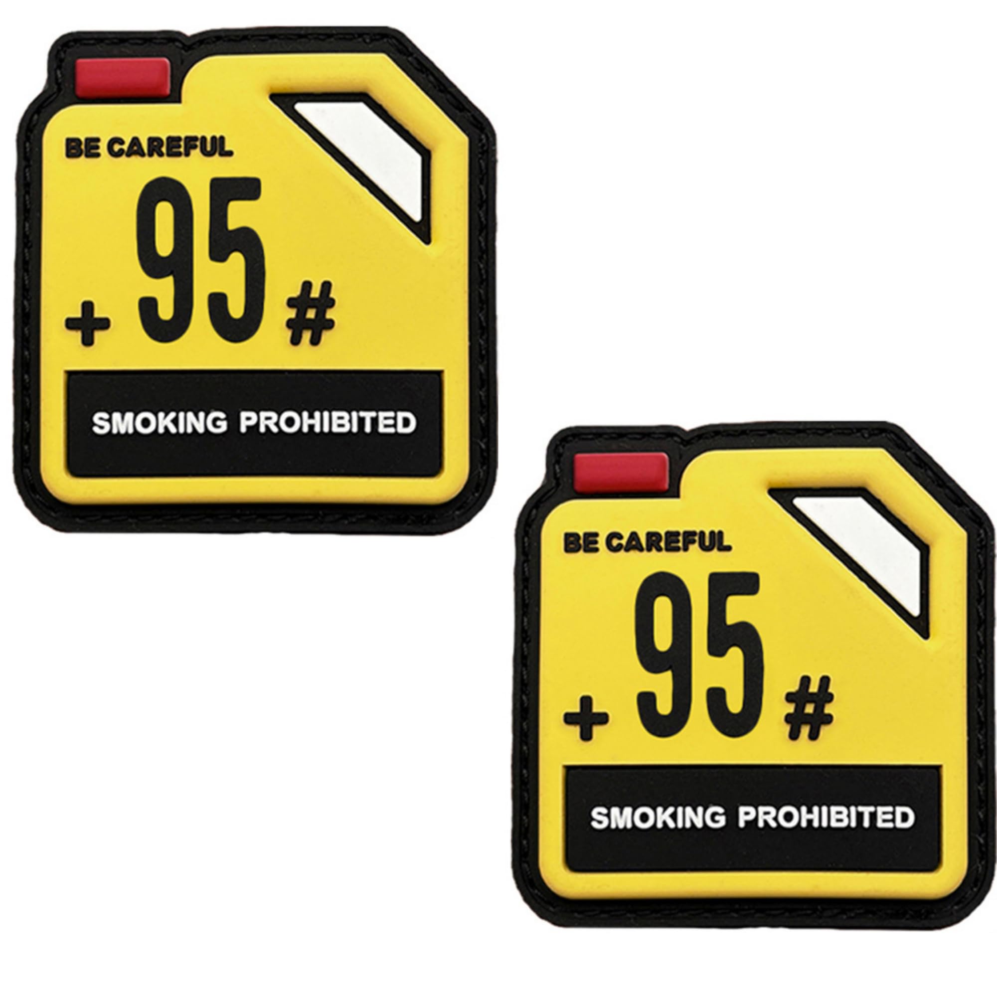 Gasoline Drum Label PVC Morale Patch, Glow in the Dark, Hook and Loop Backing, 92 95 98 Octane, 2.56 x 2.36 Inch, 2 Pack