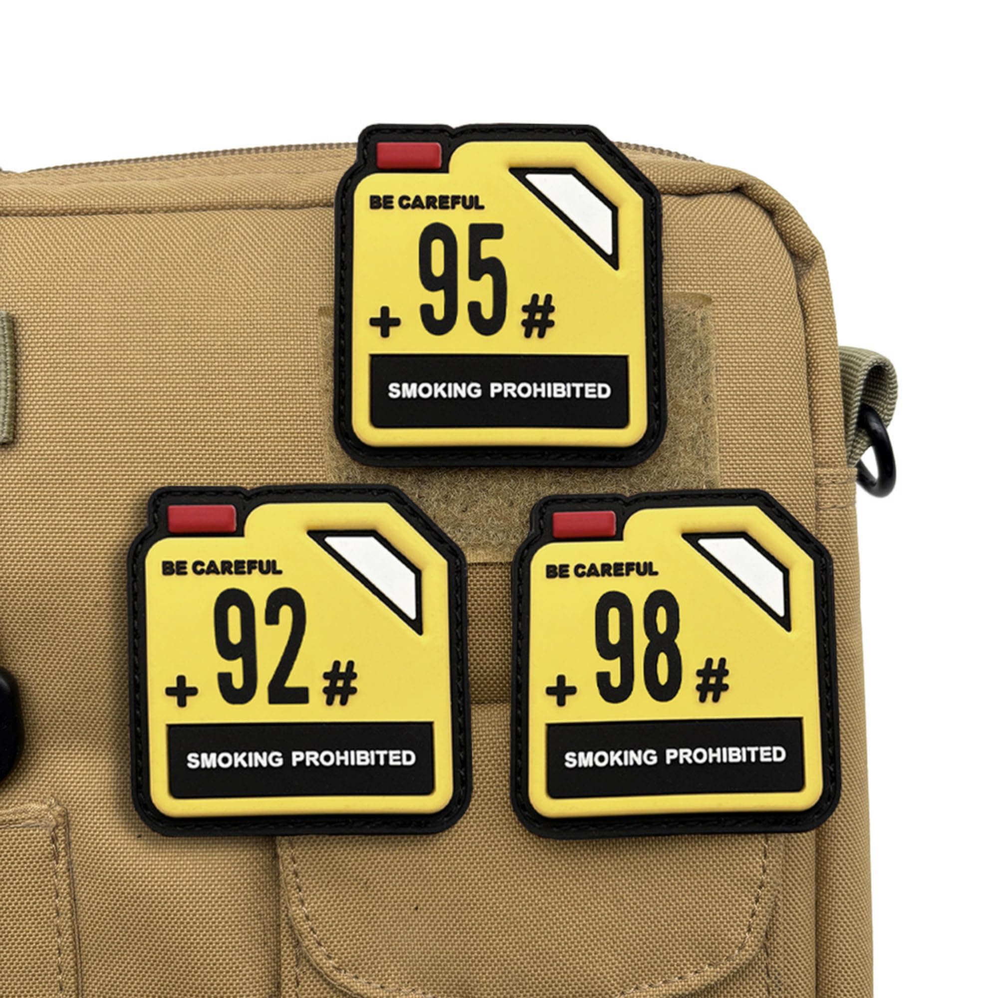 Gasoline Drum Label PVC Morale Patch, Glow in the Dark, Hook and Loop Backing, 92 95 98 Octane, 2.56 x 2.36 Inch, 2 Pack - Image 3
