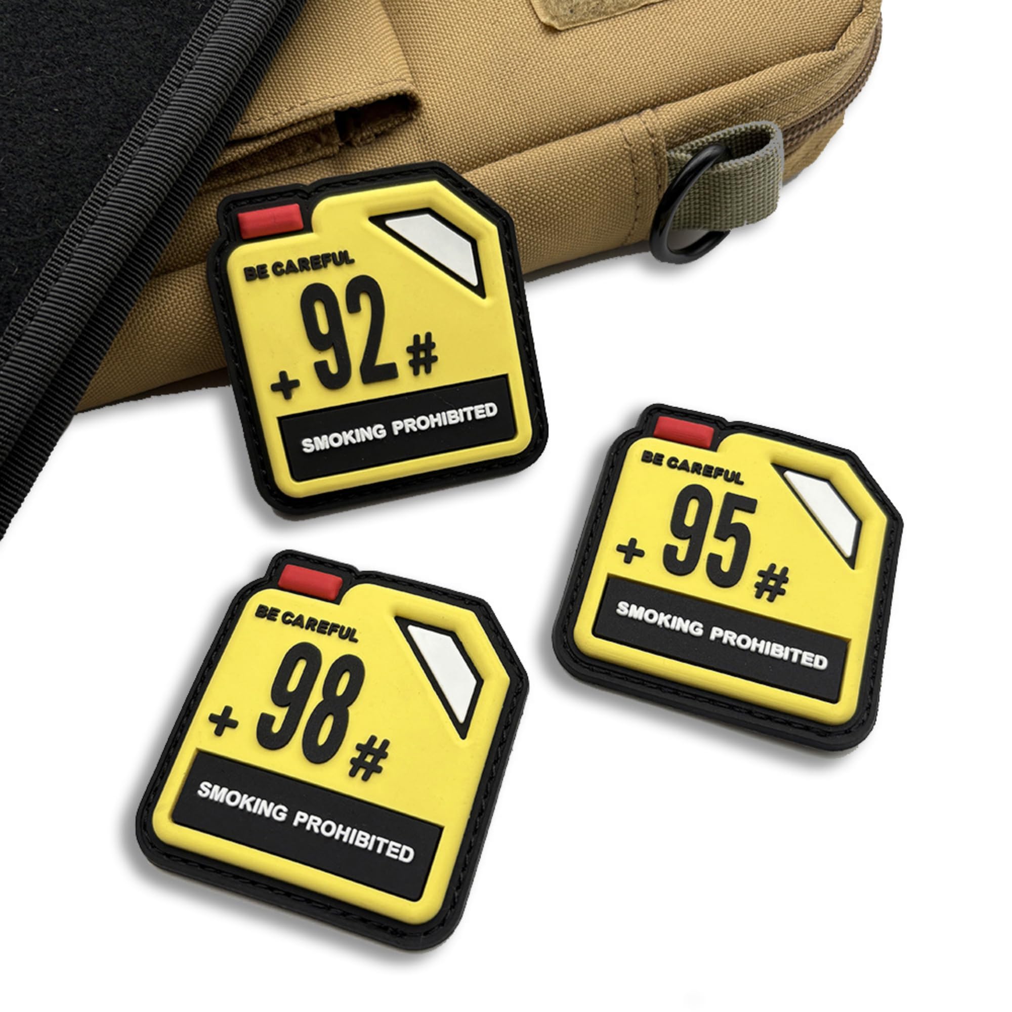 Gasoline Drum Label PVC Morale Patch, Glow in the Dark, Hook and Loop Backing, 92 95 98 Octane, 2.56 x 2.36 Inch, 2 Pack - Image 5