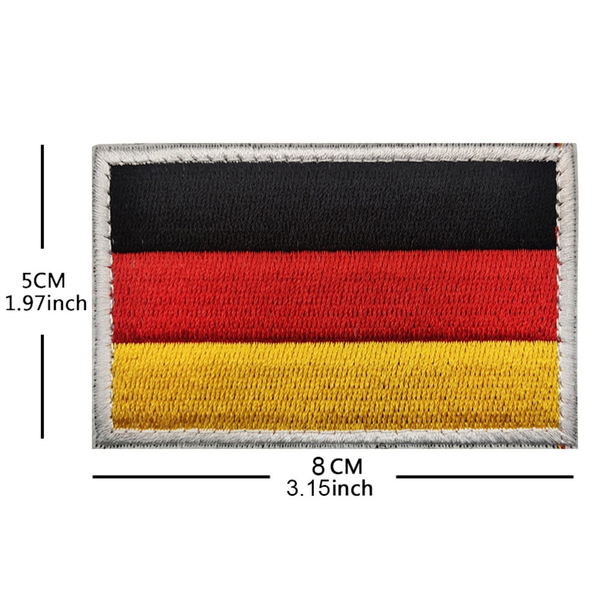 Germany Flag Embroidered Patches Appliques German Emblem Military Badges, Hook and Loop Fastener Backing, 3.15 x 1.97 Inch, 2-Pack - Image 2