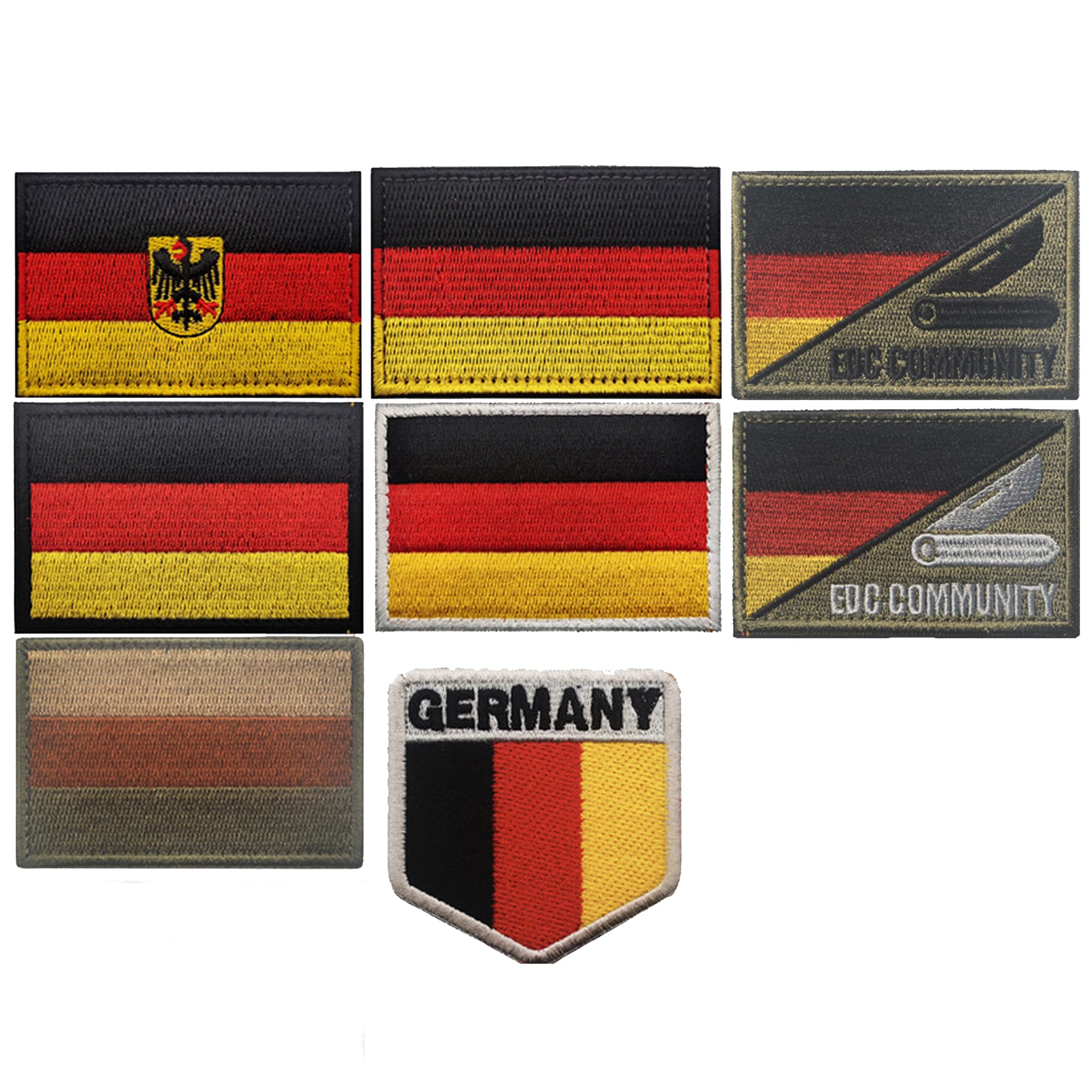 Germany Flag Embroidered Patches Appliques German Emblem Military Badges, Hook and Loop Fastener Backing, 3.15 x 1.97 Inch, 2-Pack - Image 7