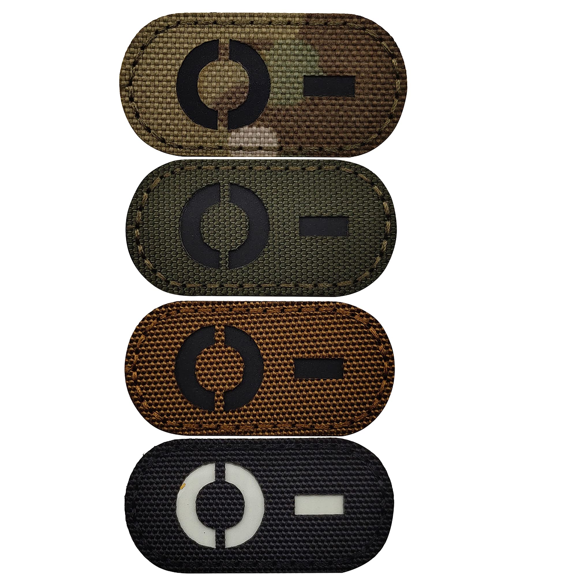 Glow Dark Blood Type O- Negative NEG Tactical Patches Appliques, Hook and Loop Fastener Backing Emblem Military Badges for Outdoors - Image 4