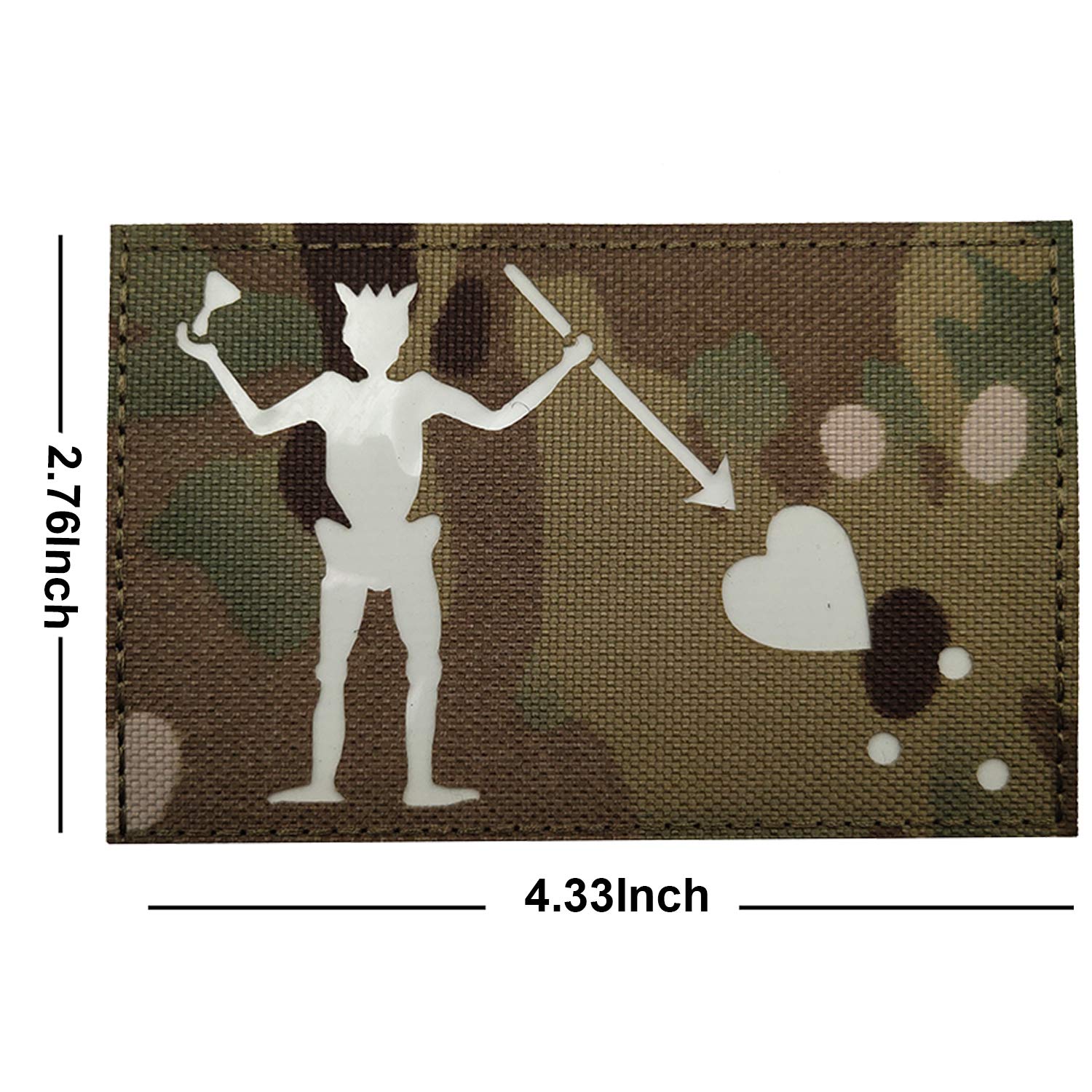 Glow Dark Edward Teach Blackbeard Pirate Flag Patch - Tactical Military Badges Decorative Appliques - Hook and Loop Fastener Backed - Image 5