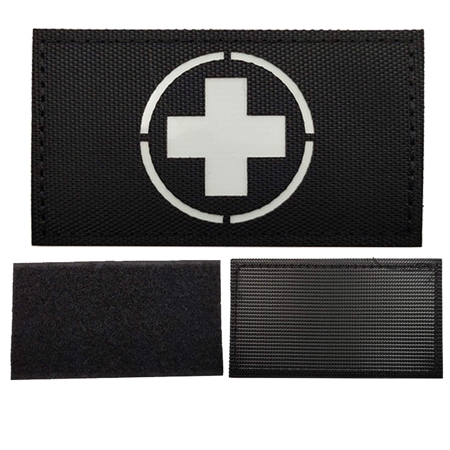 Glow in Dark Medic Cross First Aid Patches, Medical Tactica Military Morale Combat Armband Badges with Hook and Loop Fastener Backing, 3.54 x 1.97 Inch, 2 Pieces - Image 3