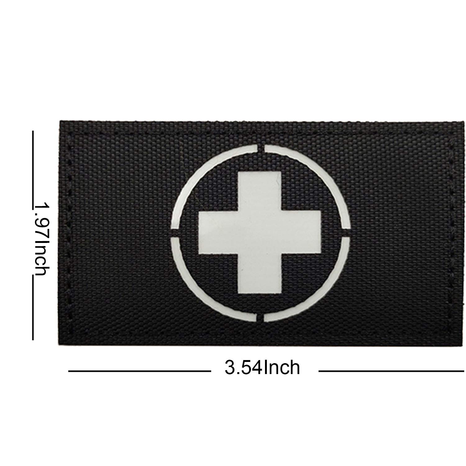 Glow in Dark Medic Cross First Aid Patches, Medical Tactica Military Morale Combat Armband Badges with Hook and Loop Fastener Backing, 3.54 x 1.97 Inch, 2 Pieces - Image 4