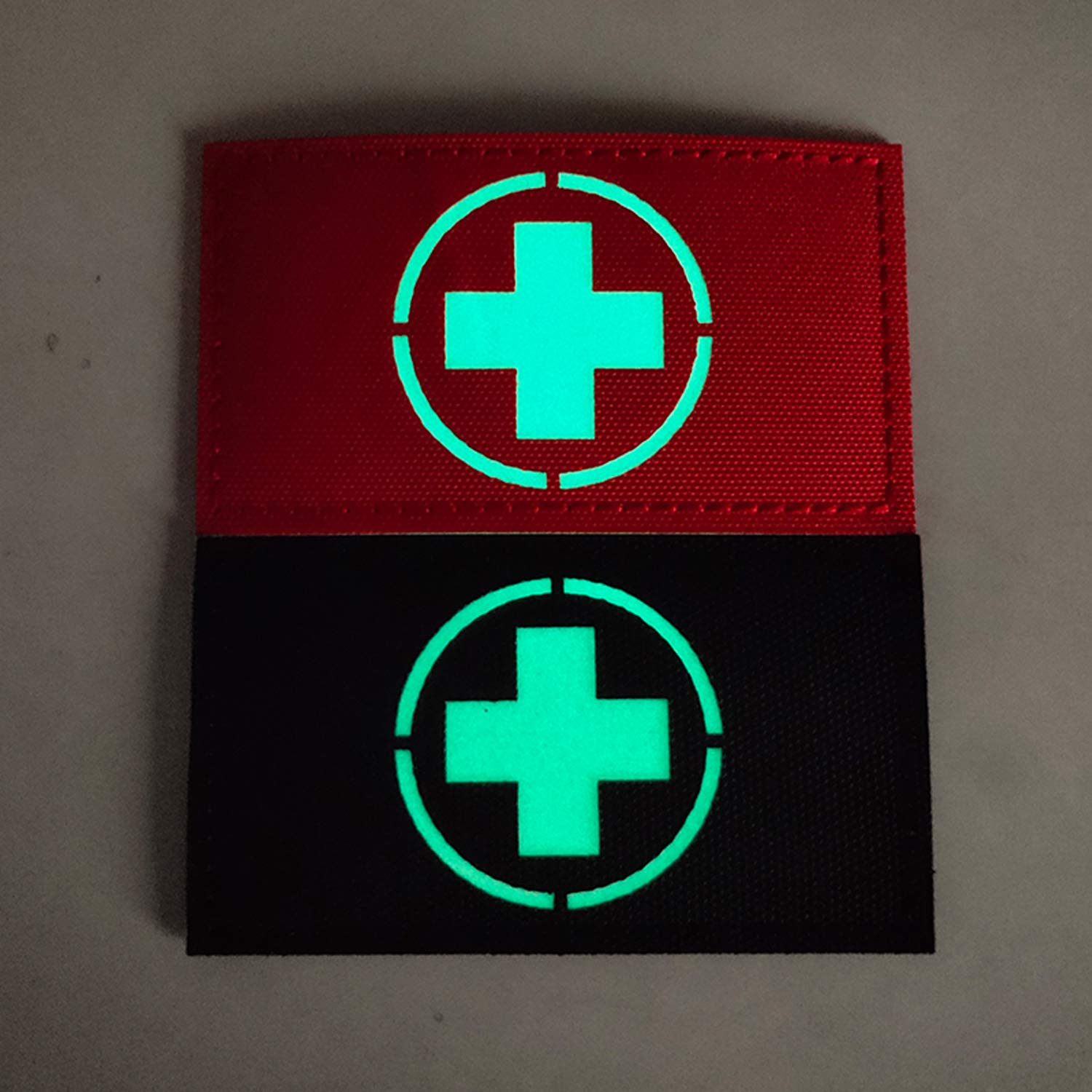 Glow in Dark Medic Cross First Aid Patches, Medical Tactica Military Morale Combat Armband Badges with Hook and Loop Fastener Backing, 3.54 x 1.97 Inch, 2 Pieces - Image 6